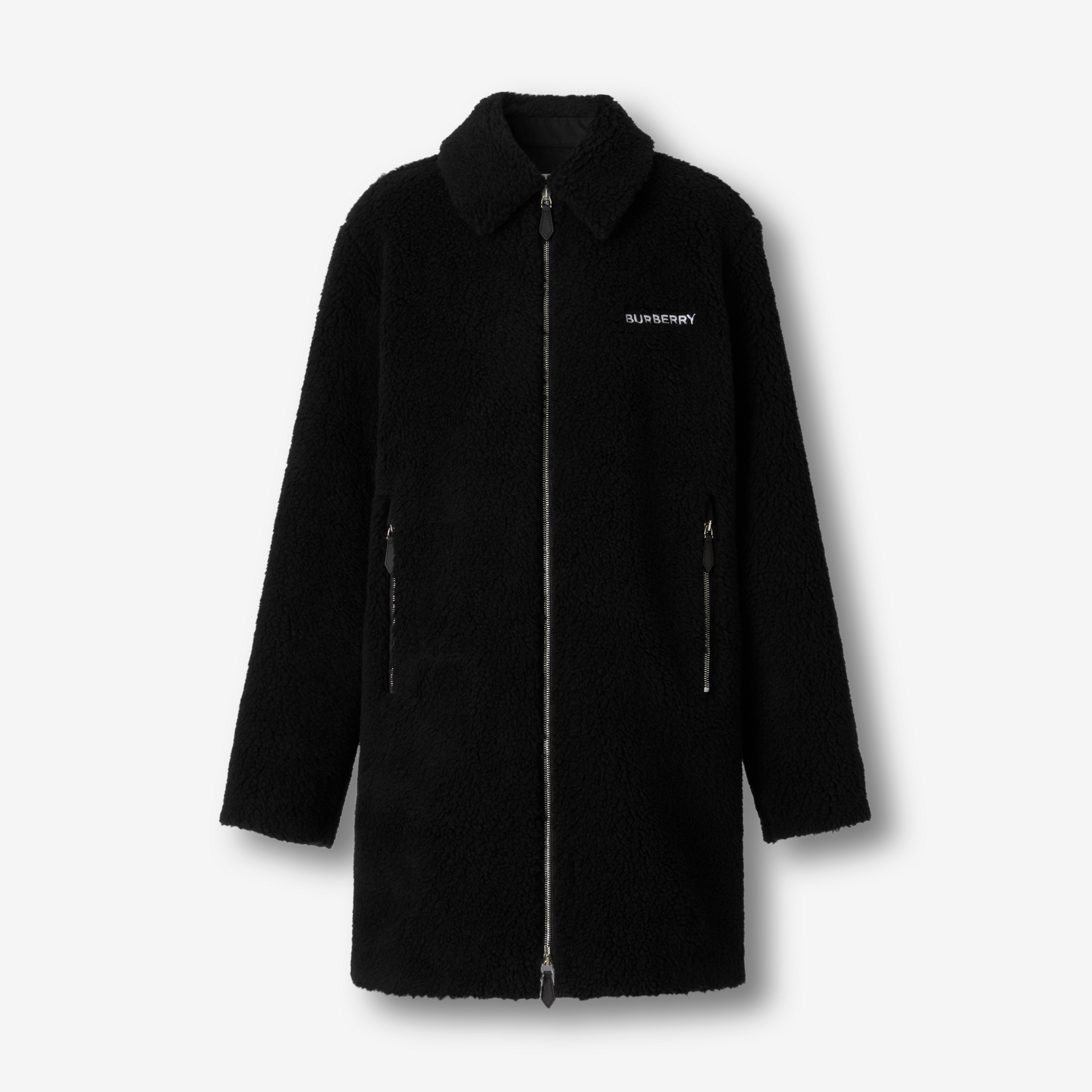 Jaqueta de malha texturizada com bordado de corrente (Preto) - Mulheres | Burberry® oficial - 1