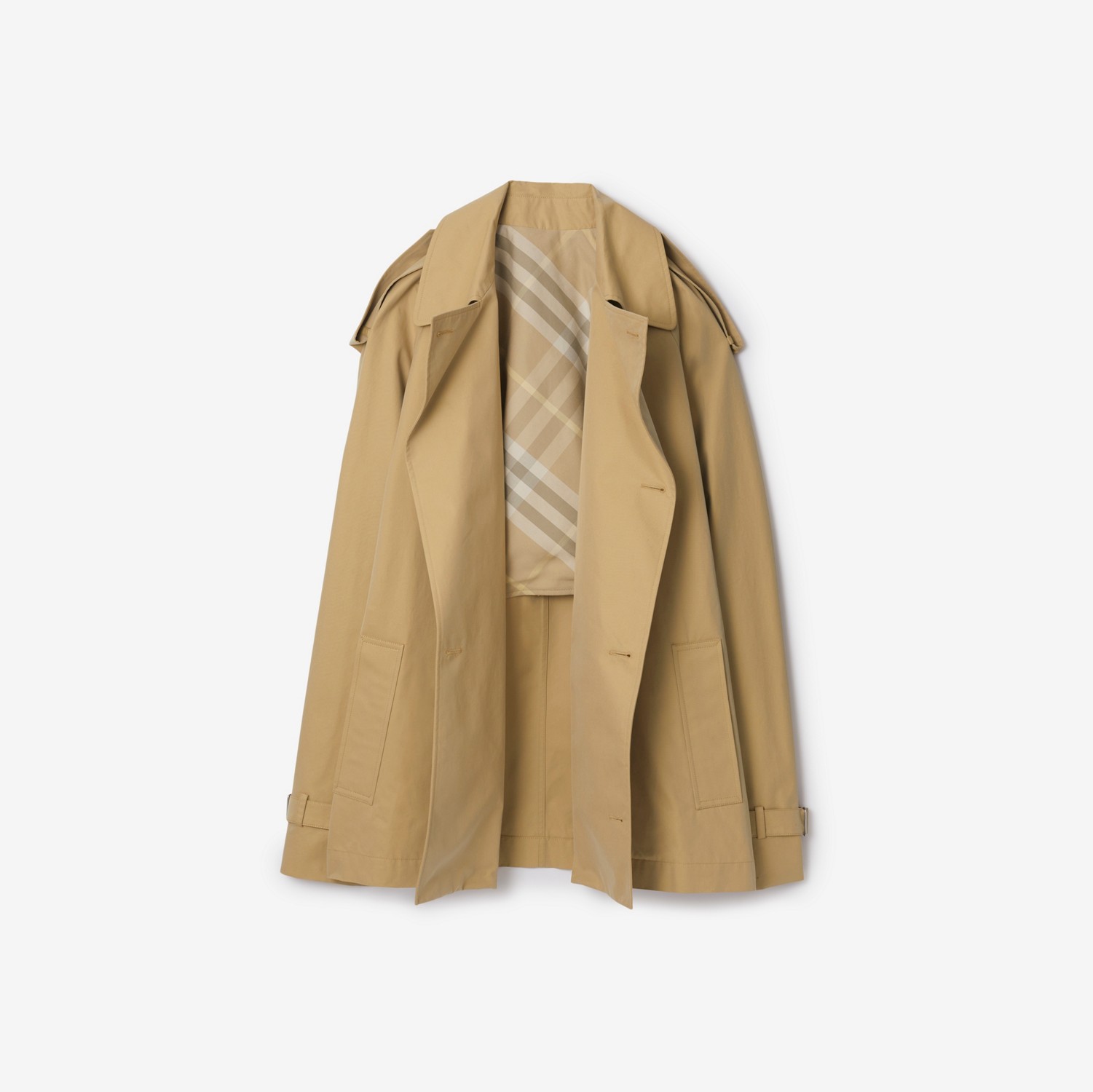 Short Gabardine Trench Coat in Flax - Women | Burberry® Official