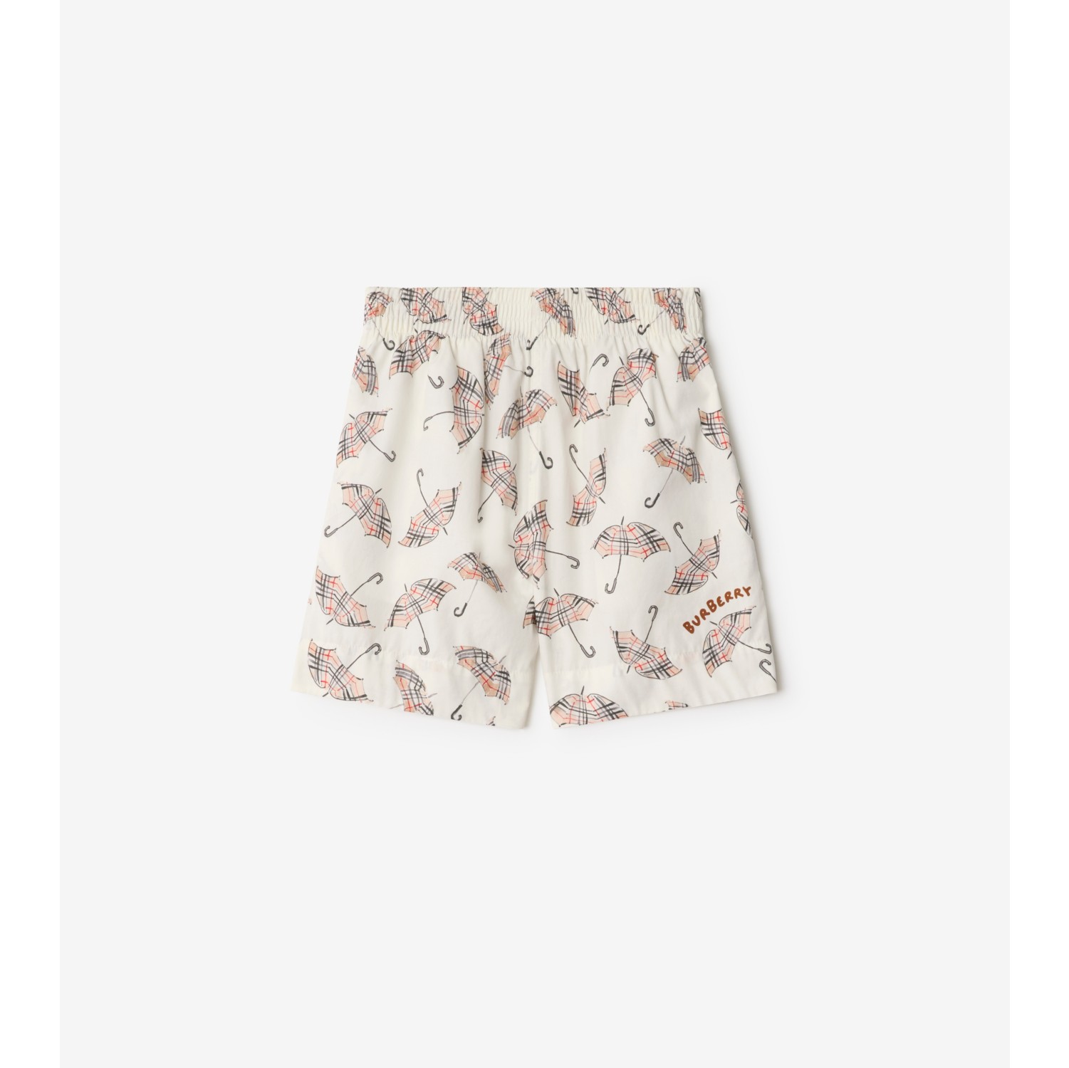 Baumwollshorts mit Regenschirm-Motiv