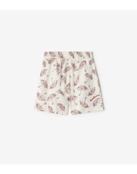 Short en coton à motif parapluie