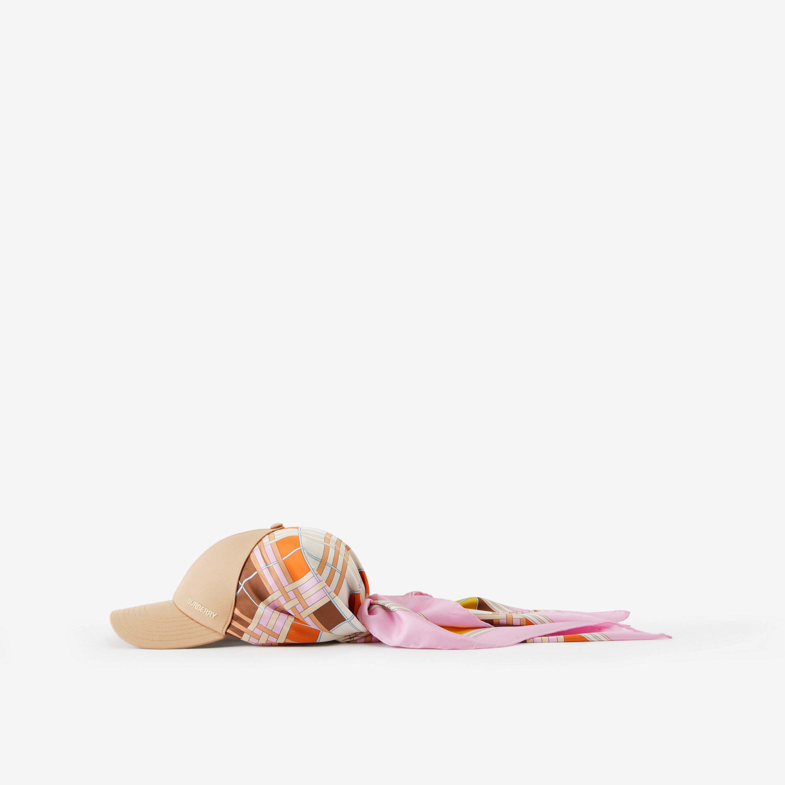 Berretto da baseball in cotone con dettaglio foulard (Rosa Caramella) | Sito ufficiale Burberry® - 4