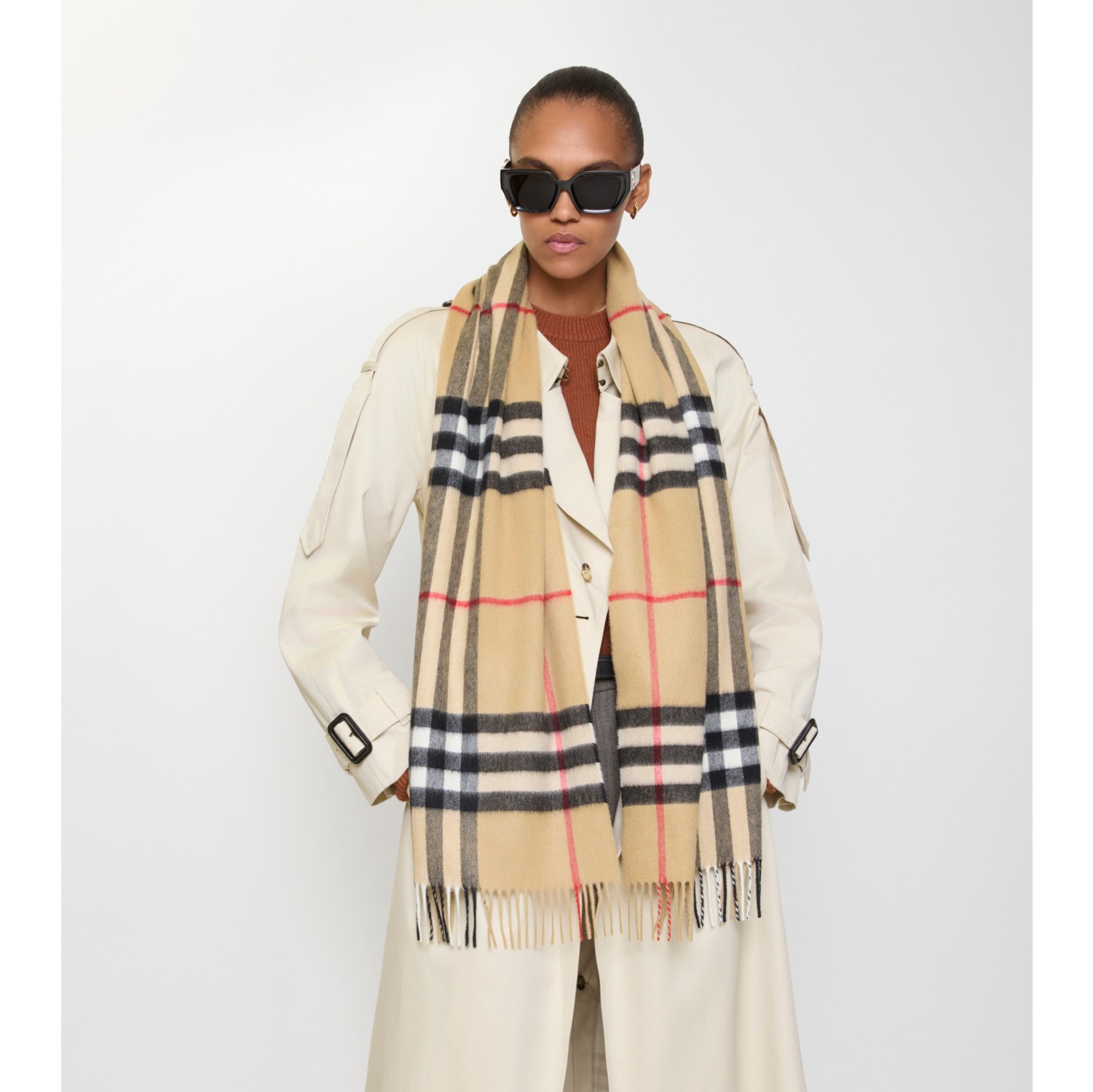 Check Cashmere Scarf