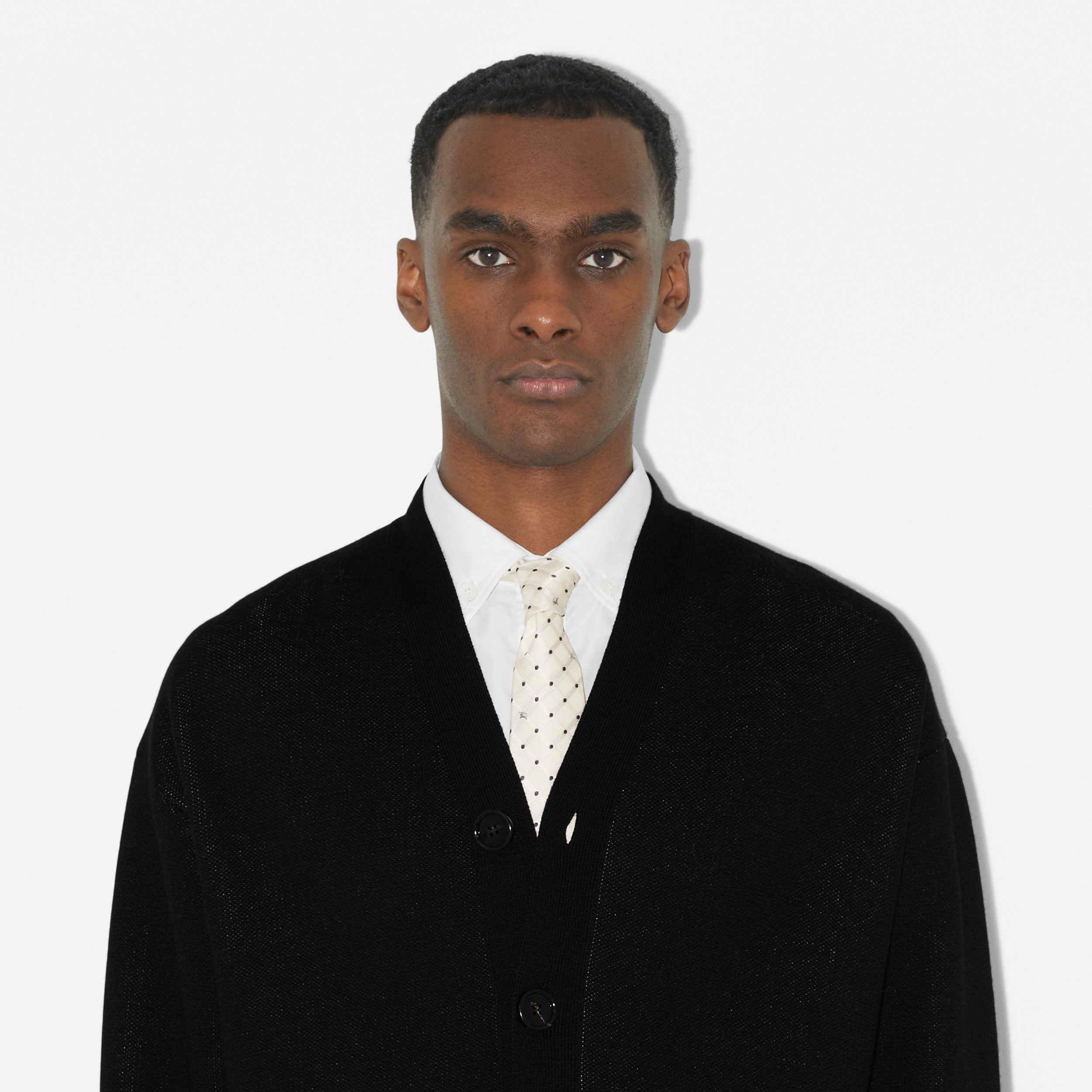 Cravate classique en jacquard de soie à pois (Blanc Chaud) - Homme | Site officiel Burberry® - 3