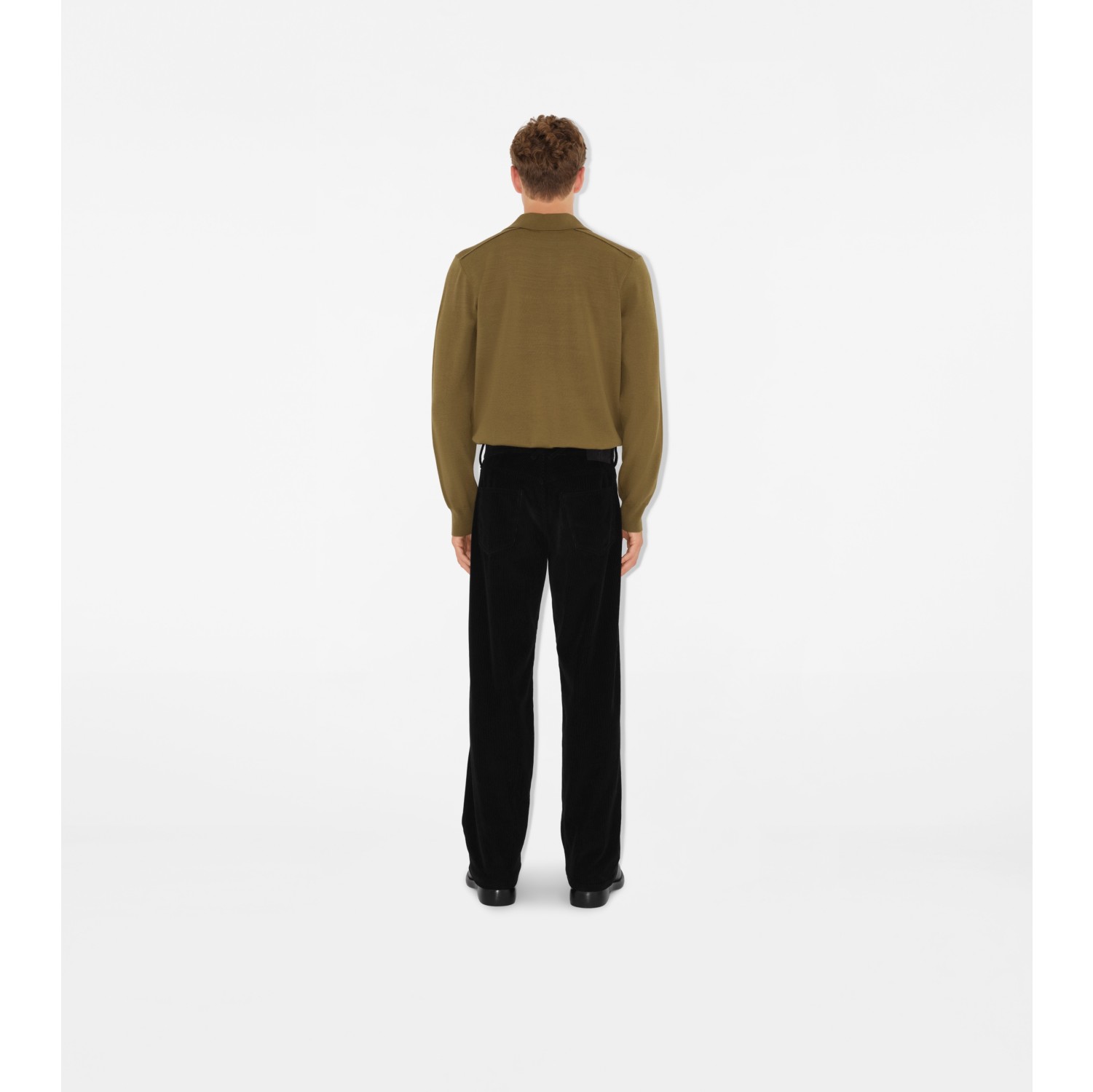 Long-sleeve Wool Polo Shirt