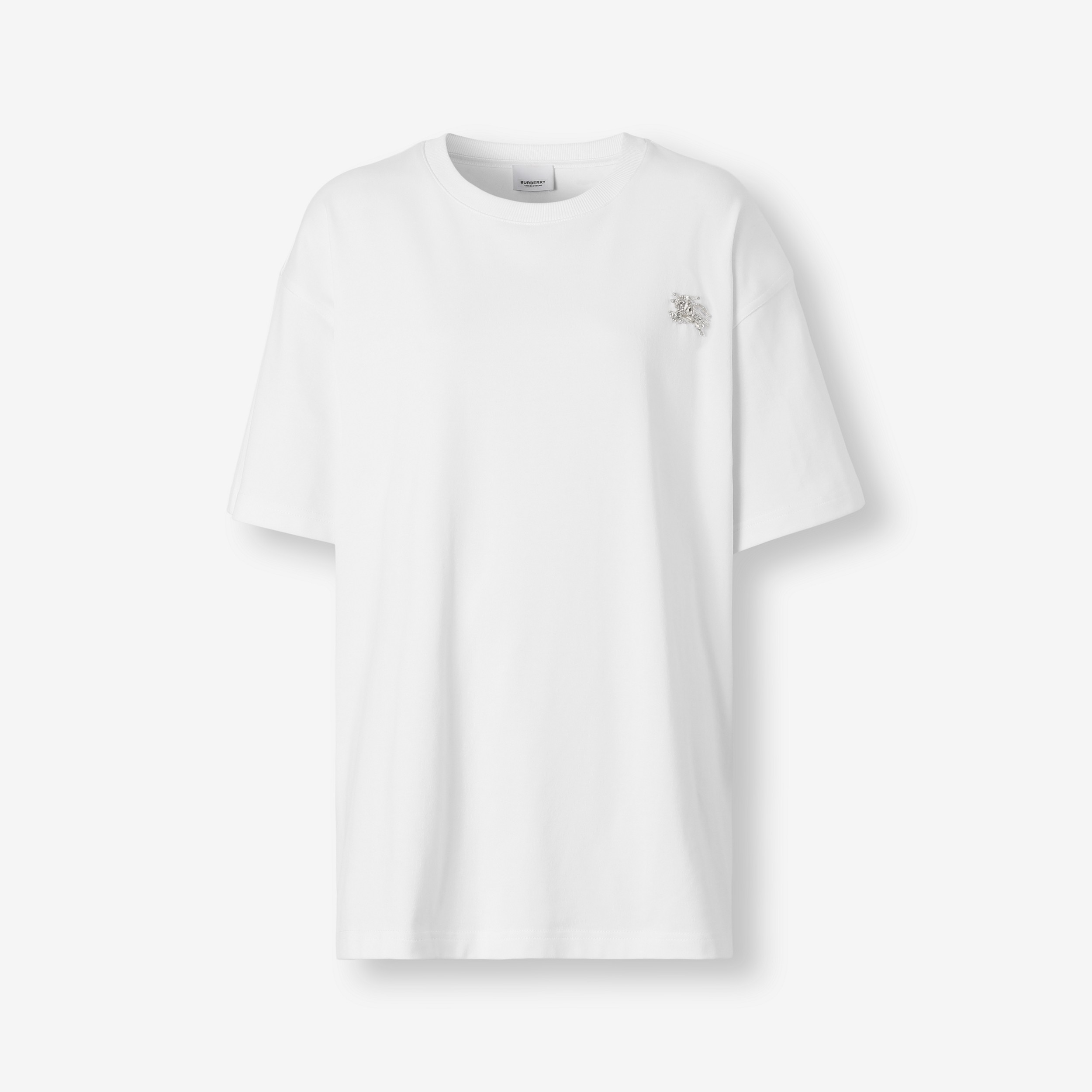 Crystal EKD Cotton Oversized T-shirt in White - Women | Burberry® Official - 1