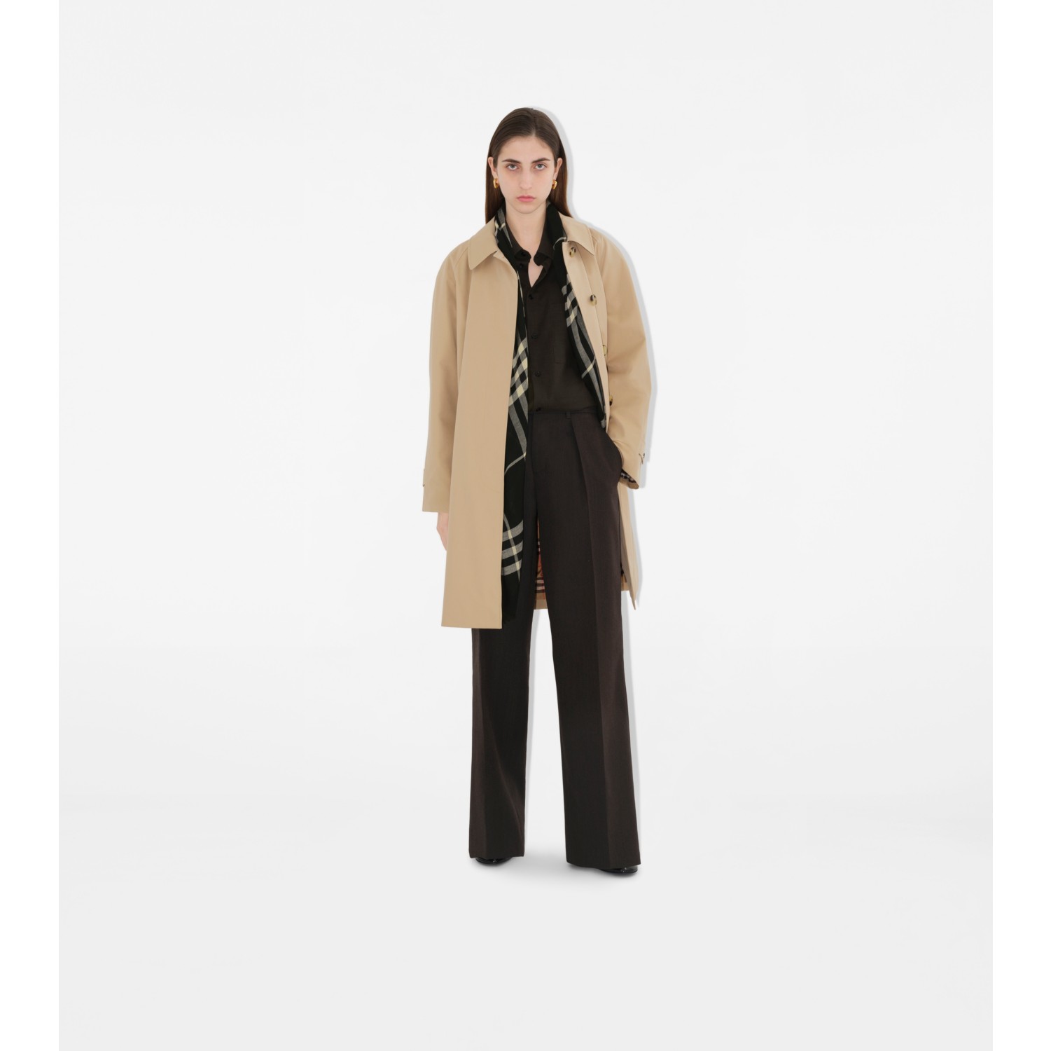 Mid length Camden Heritage Car Coat in Honey Women Burberry Official