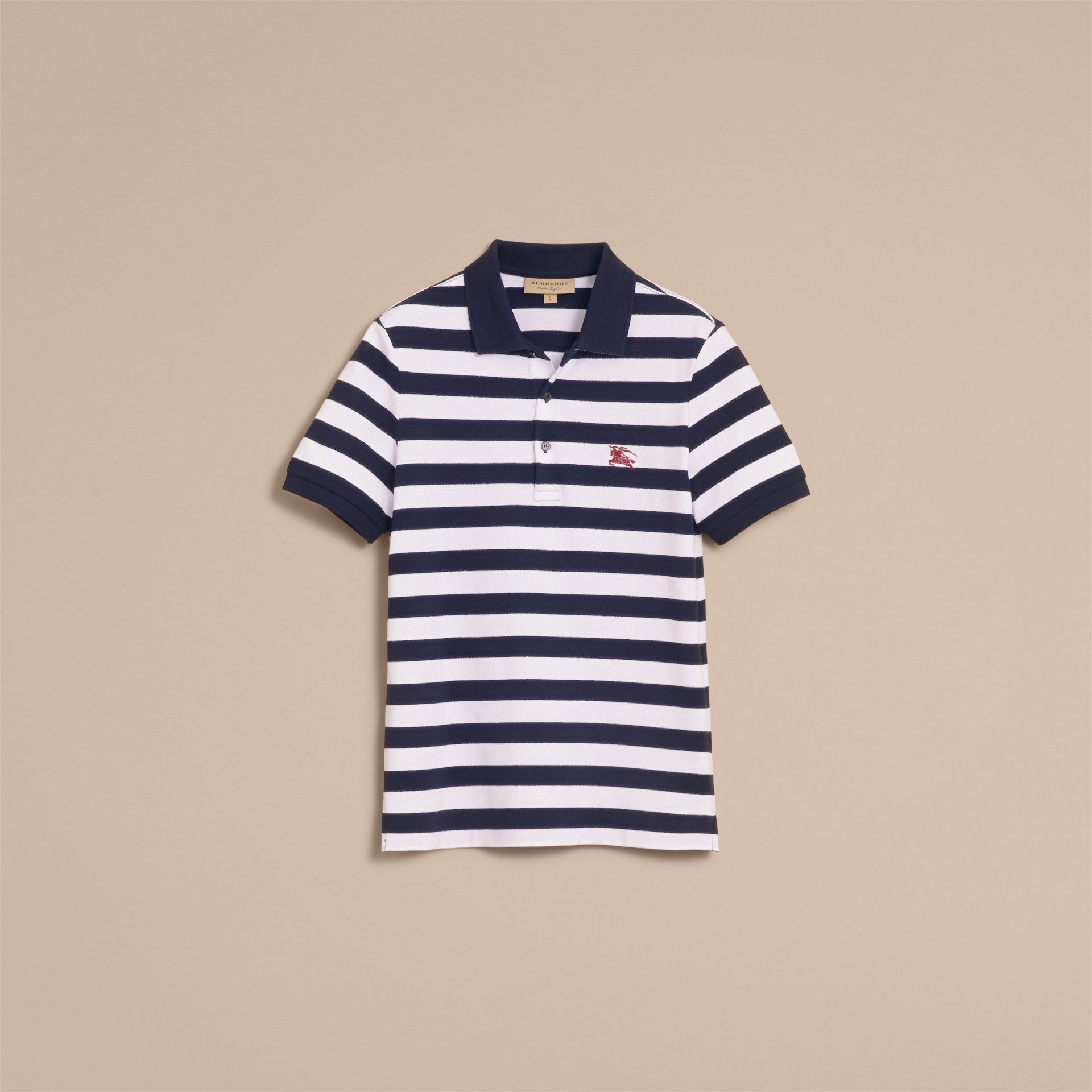 striped cotton polo shirt