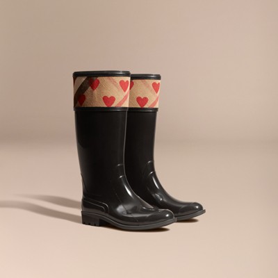 burberry house check rain boots