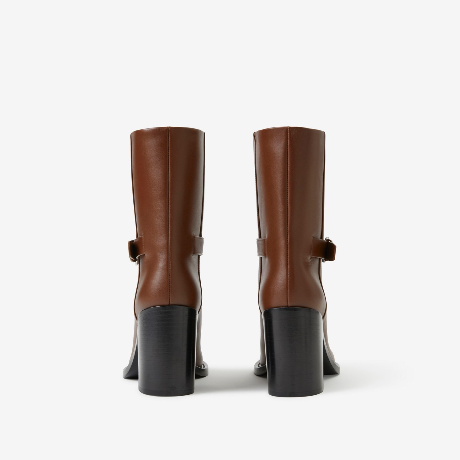 Leather Ankle Boots in Pine Cone Brown - Women | Burberry® Official