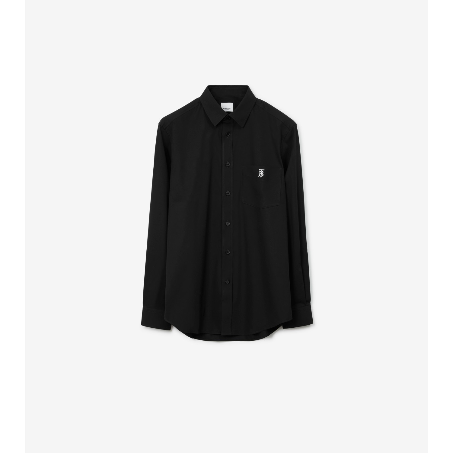 Stretch Cotton Shirt in Black - Men | Burberry® Official