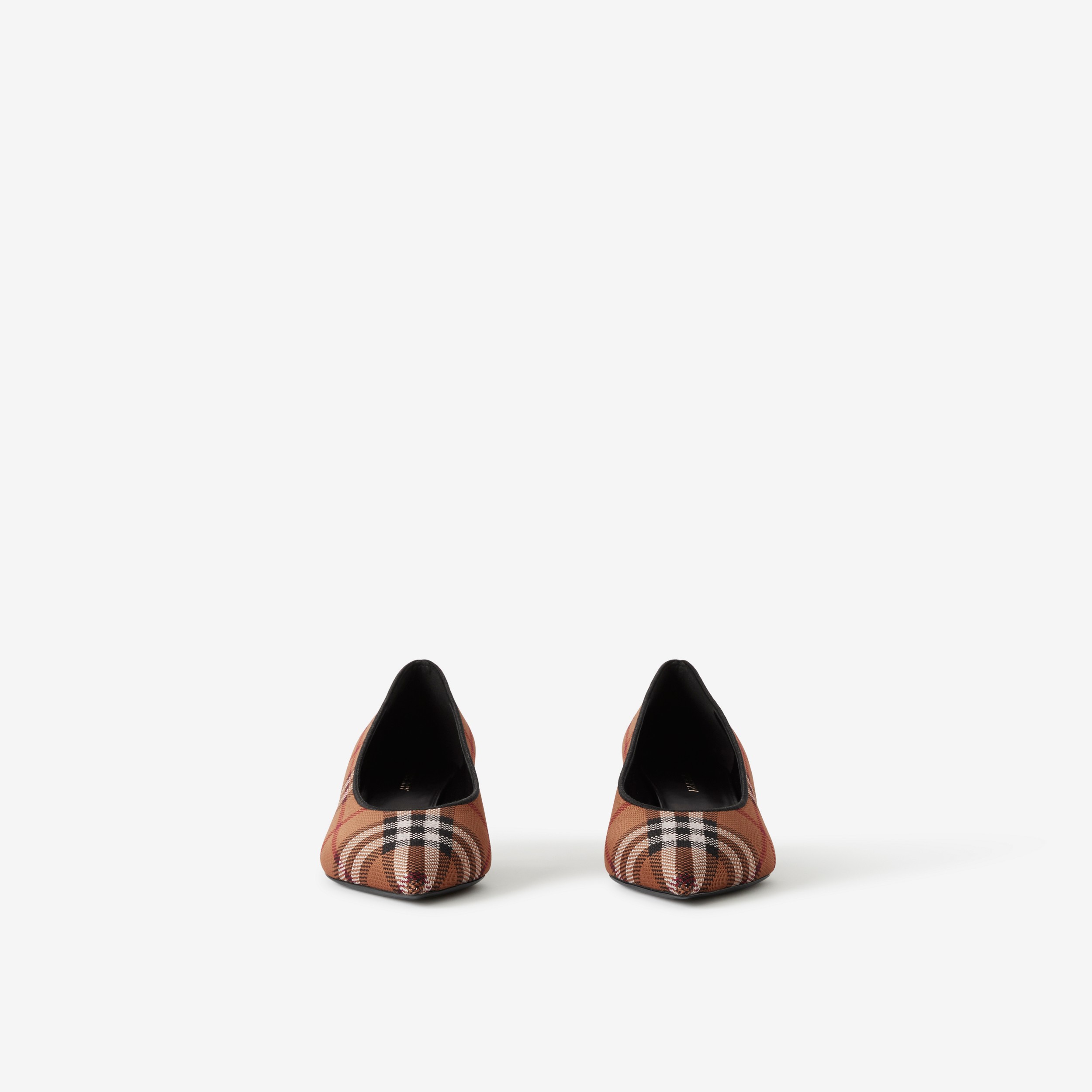 Zapatos de tacón en tejido Check con puntera en pico (Marrón Abedul Oscuro) - Mujer | Burberry® oficial - 2