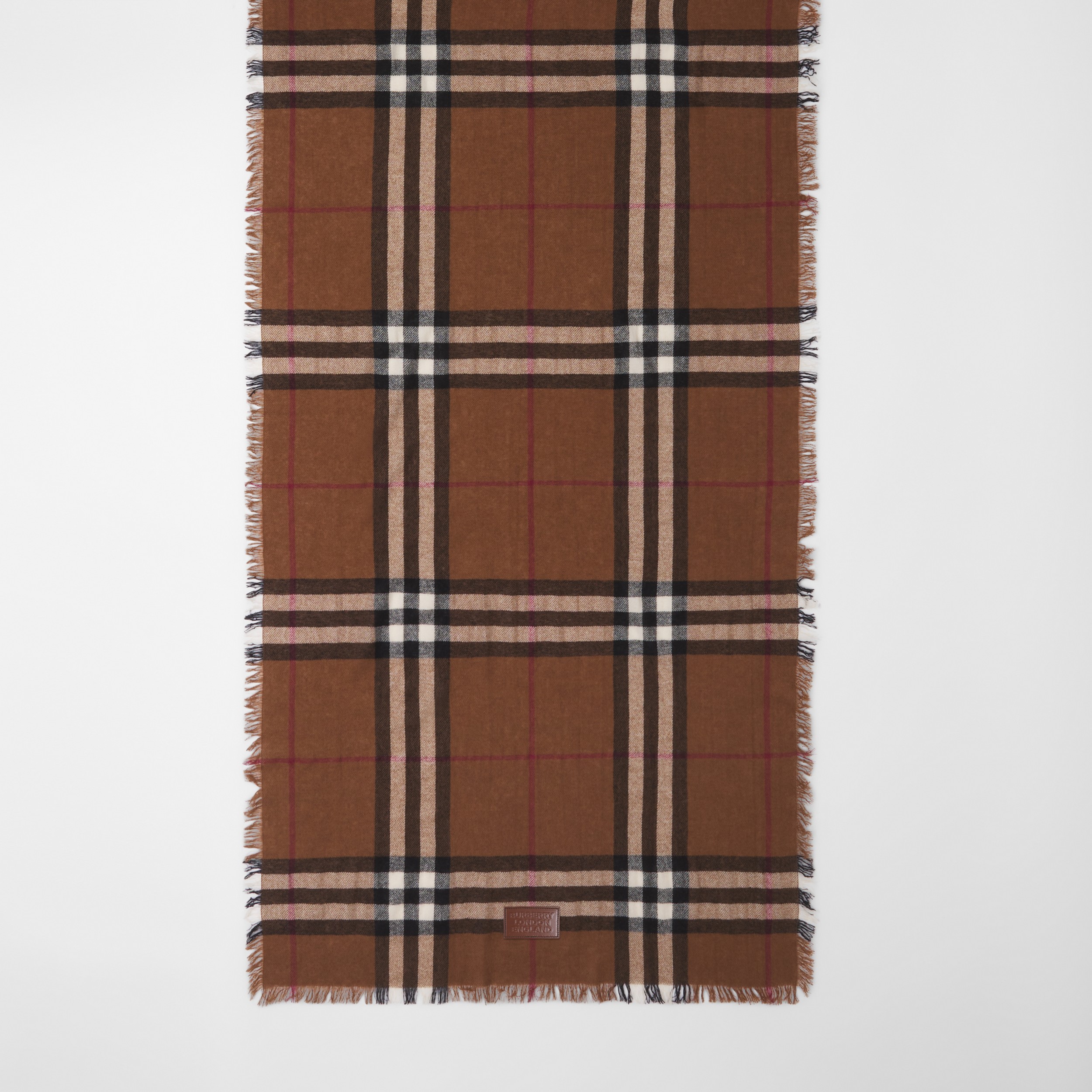 格纹羊绒围巾 (桦木棕) | Burberry® 博柏利官网 - 2