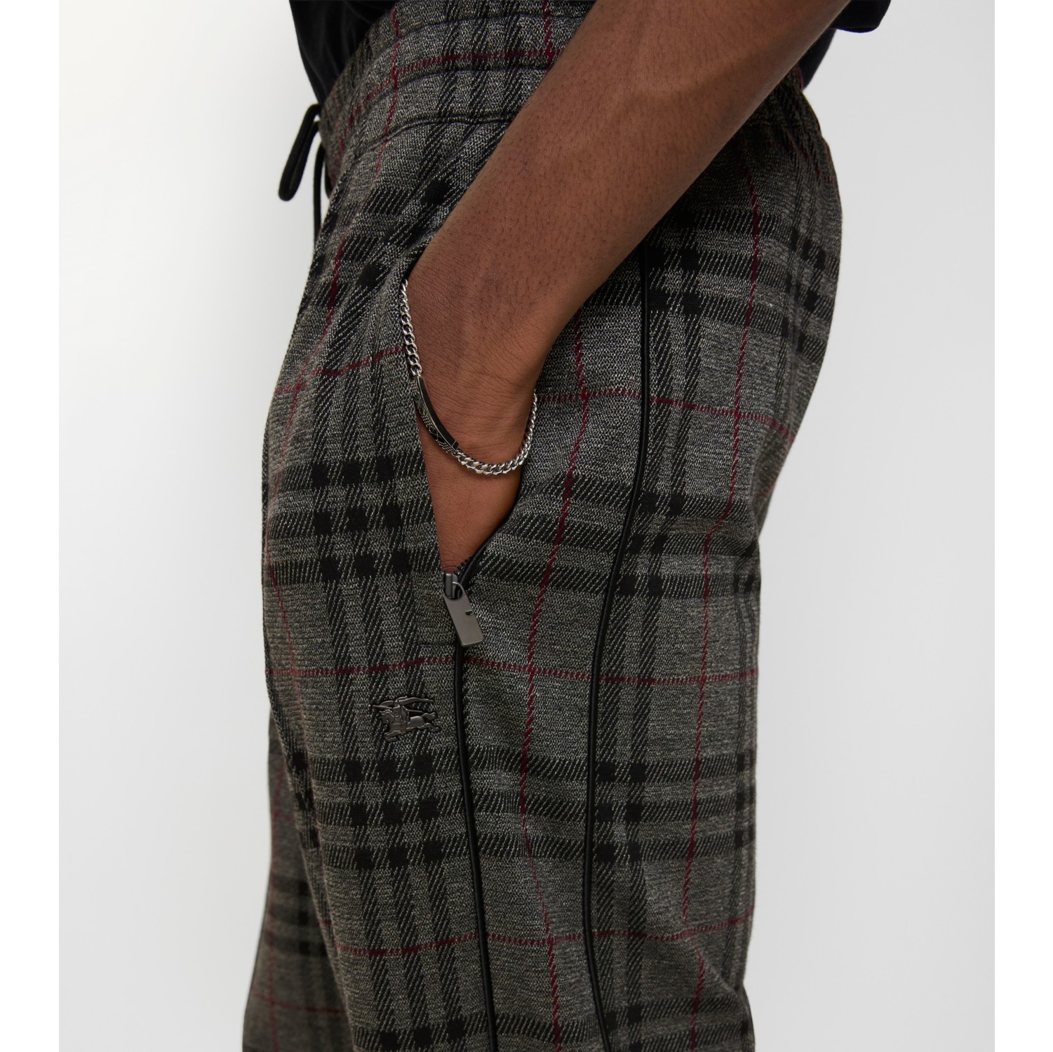 Check Track Pants in Ash grey/black - Men | Burberry® Official