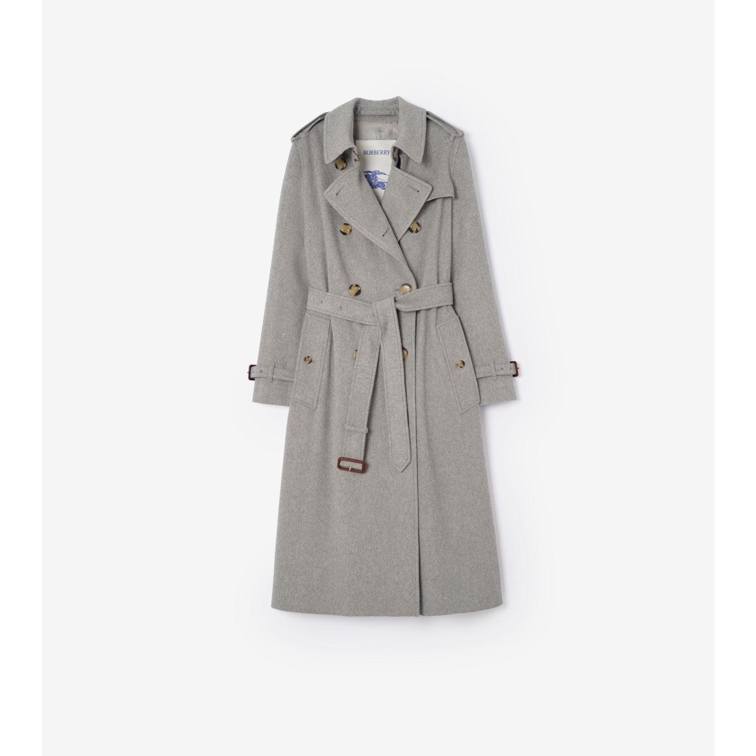 ★わか★　BURBERRY　チェスターコート　グレー ロング カシミア ケンジントン トレンチコート (リードグレーメランジ