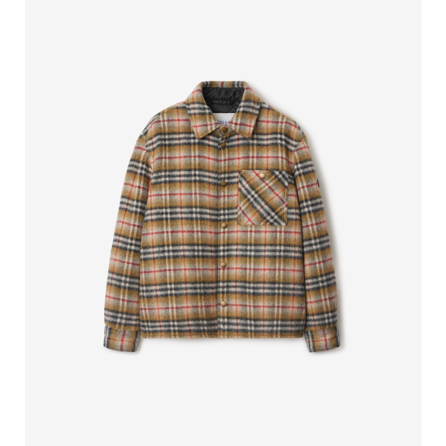 Woll-Hemdjacke in Check