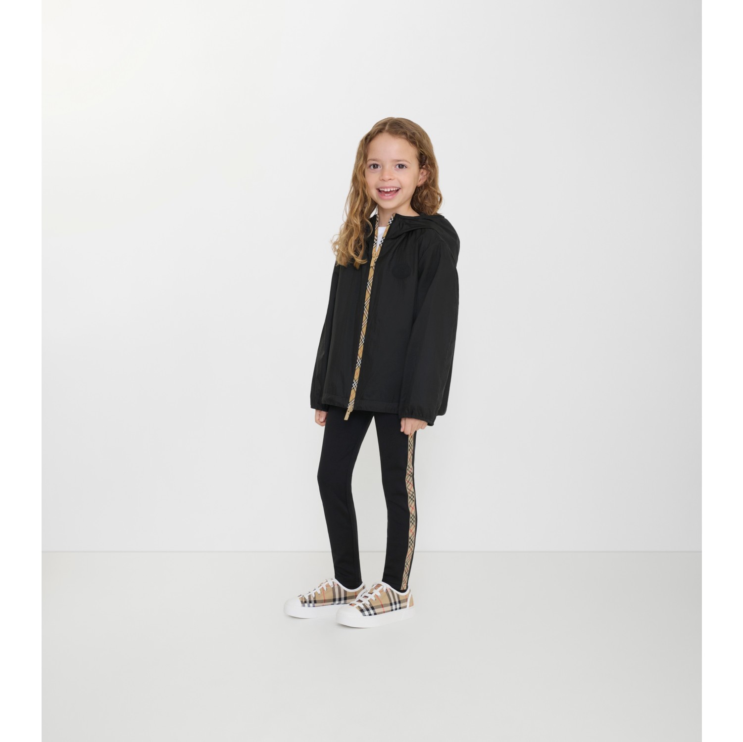 Check Trim Nylon Leggings