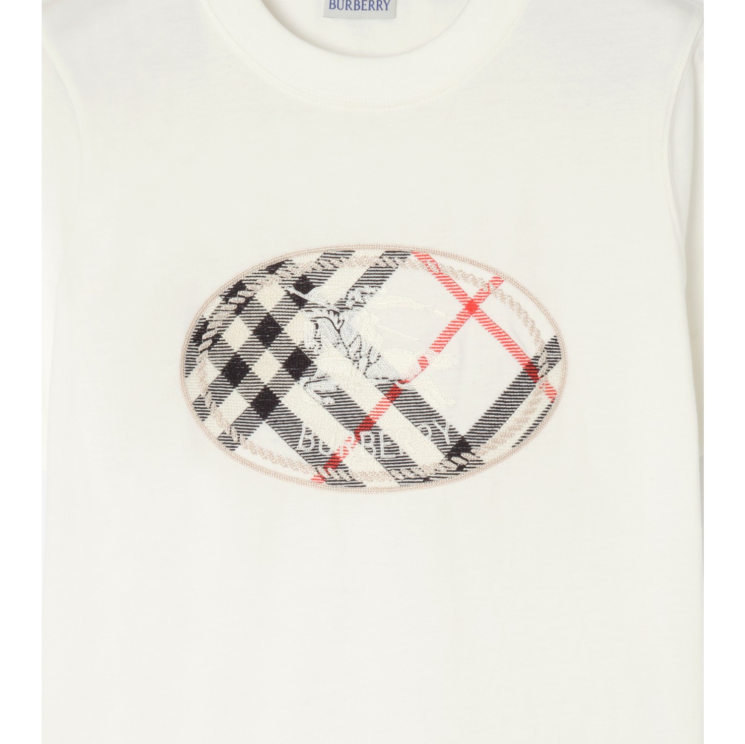 Check Knight Stamp Cotton T-shirt in Chalk white - Women | Burberry® Official