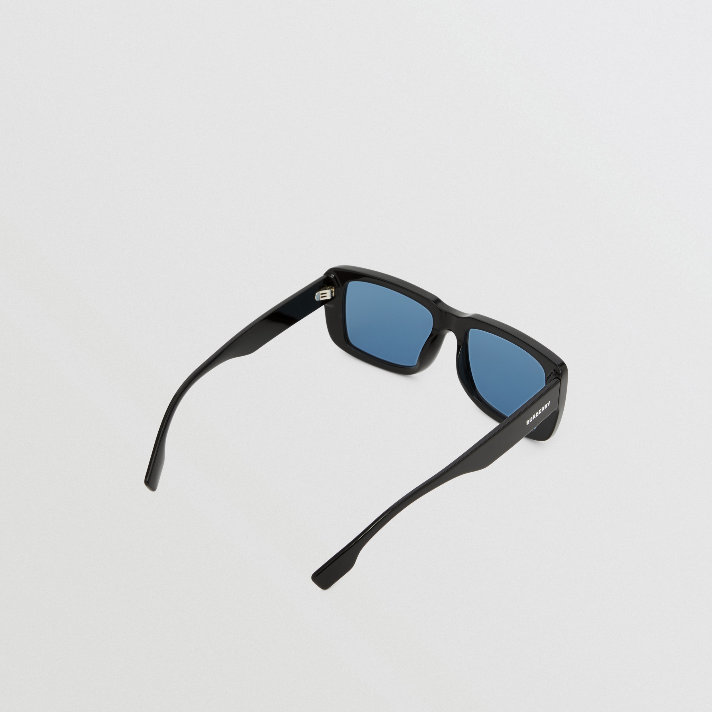 Rechteckige Sonnenbrille mit Logodetail (Schwarz/blau) - Herren | Burberry® - 4