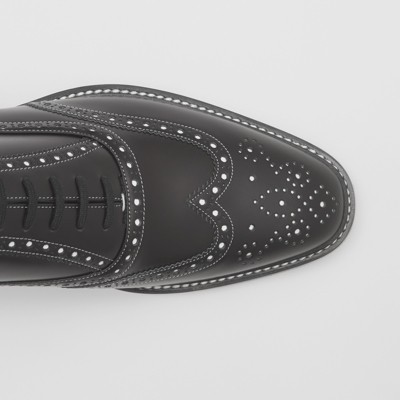 black and white brogues mens