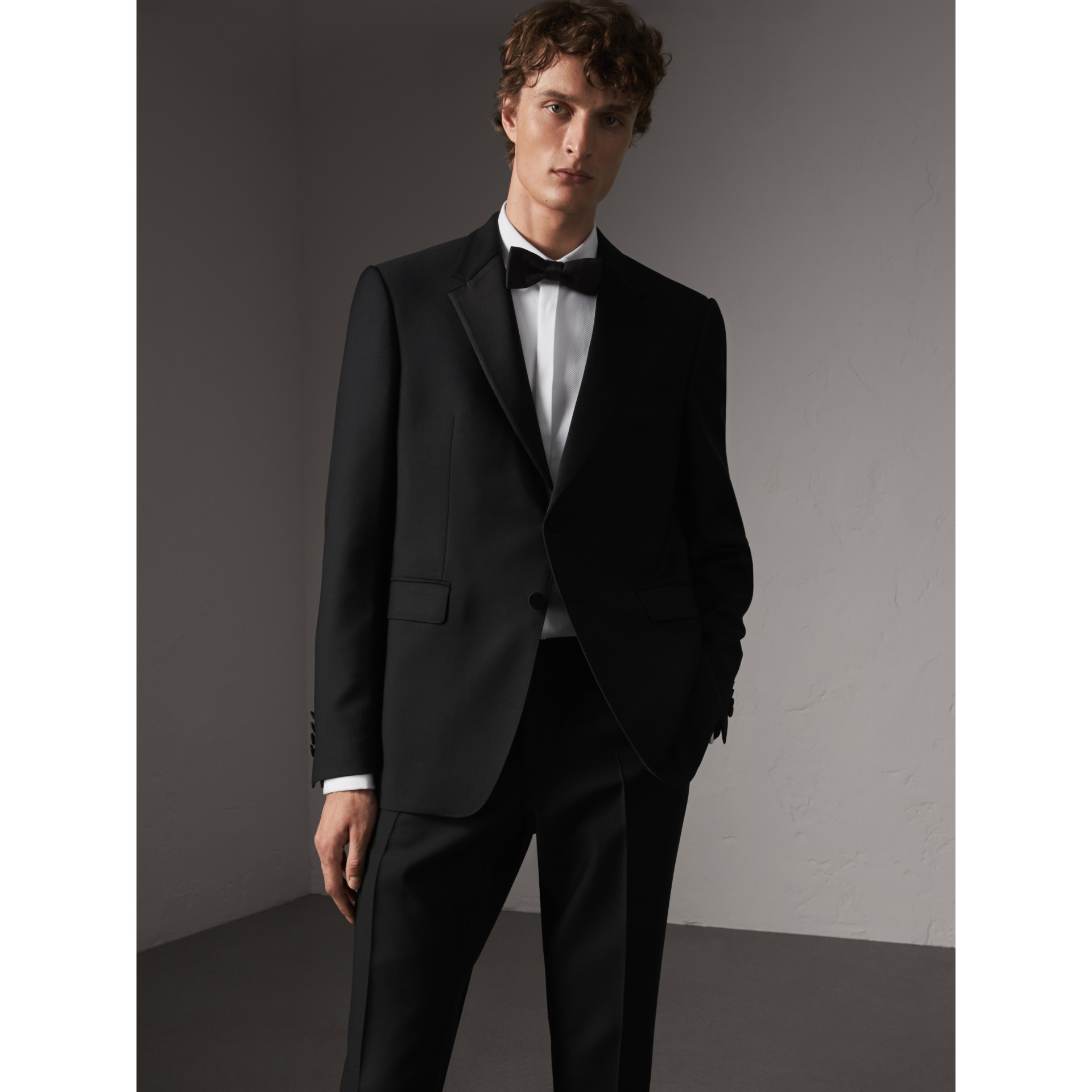 Classic Fit Wool Mohair Part-canvas Tuxedo in Black - Men | Burberry ...