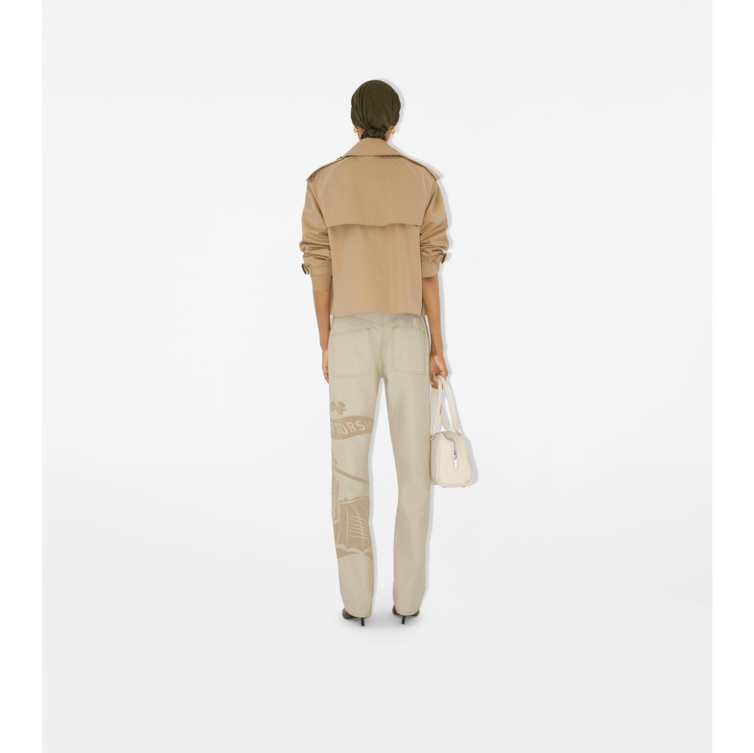 Cropped Gabardine Trench Jacket