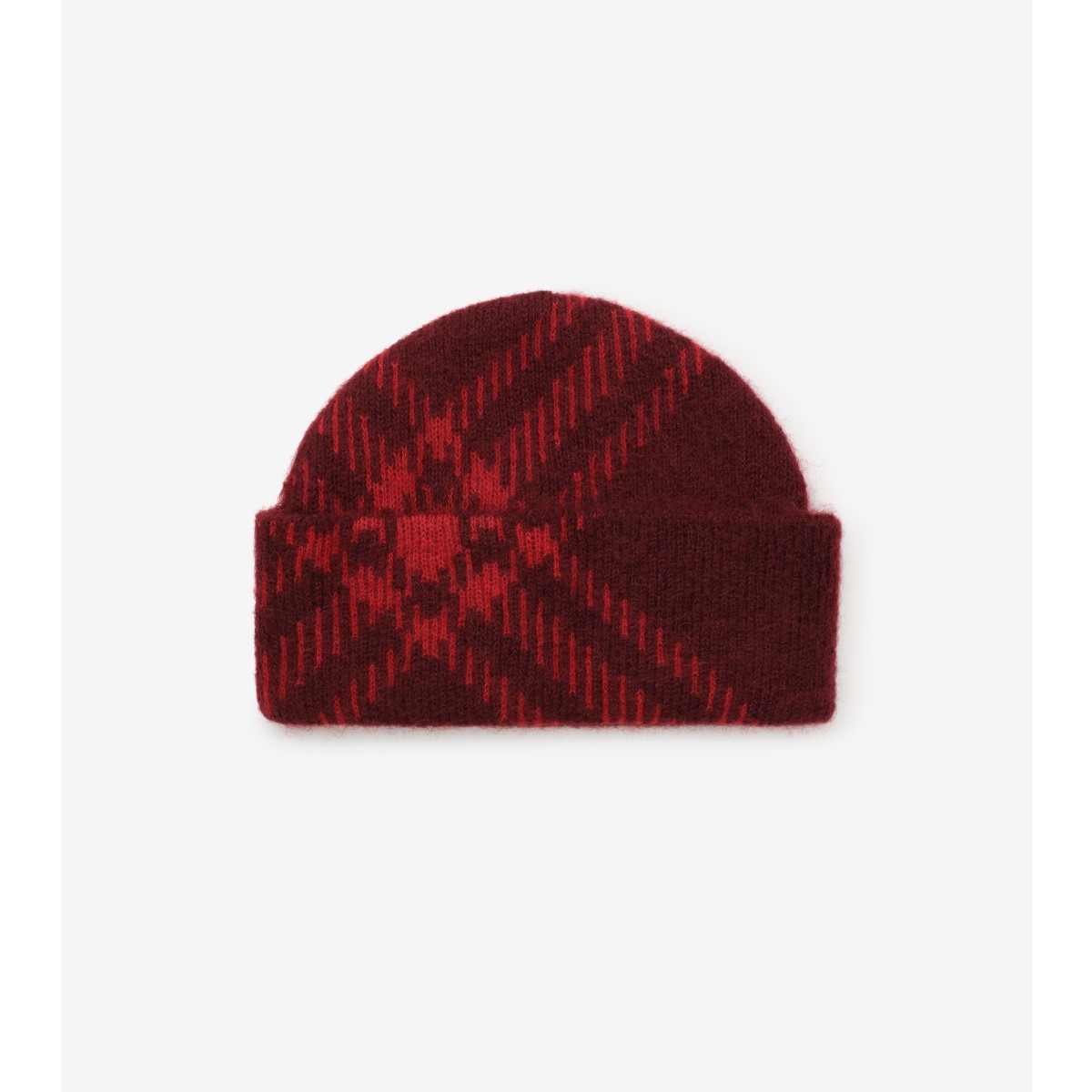  Check Mohair Wool Blend Beanie
