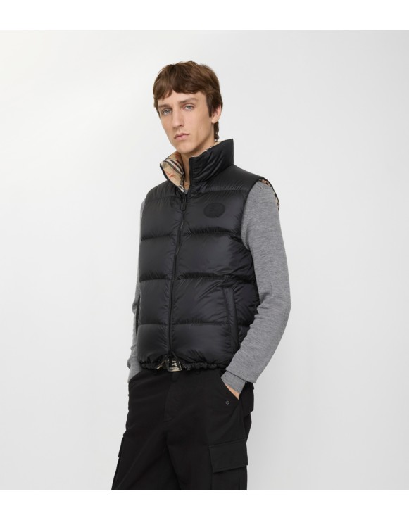 Reversible Check Puffer Gilet
