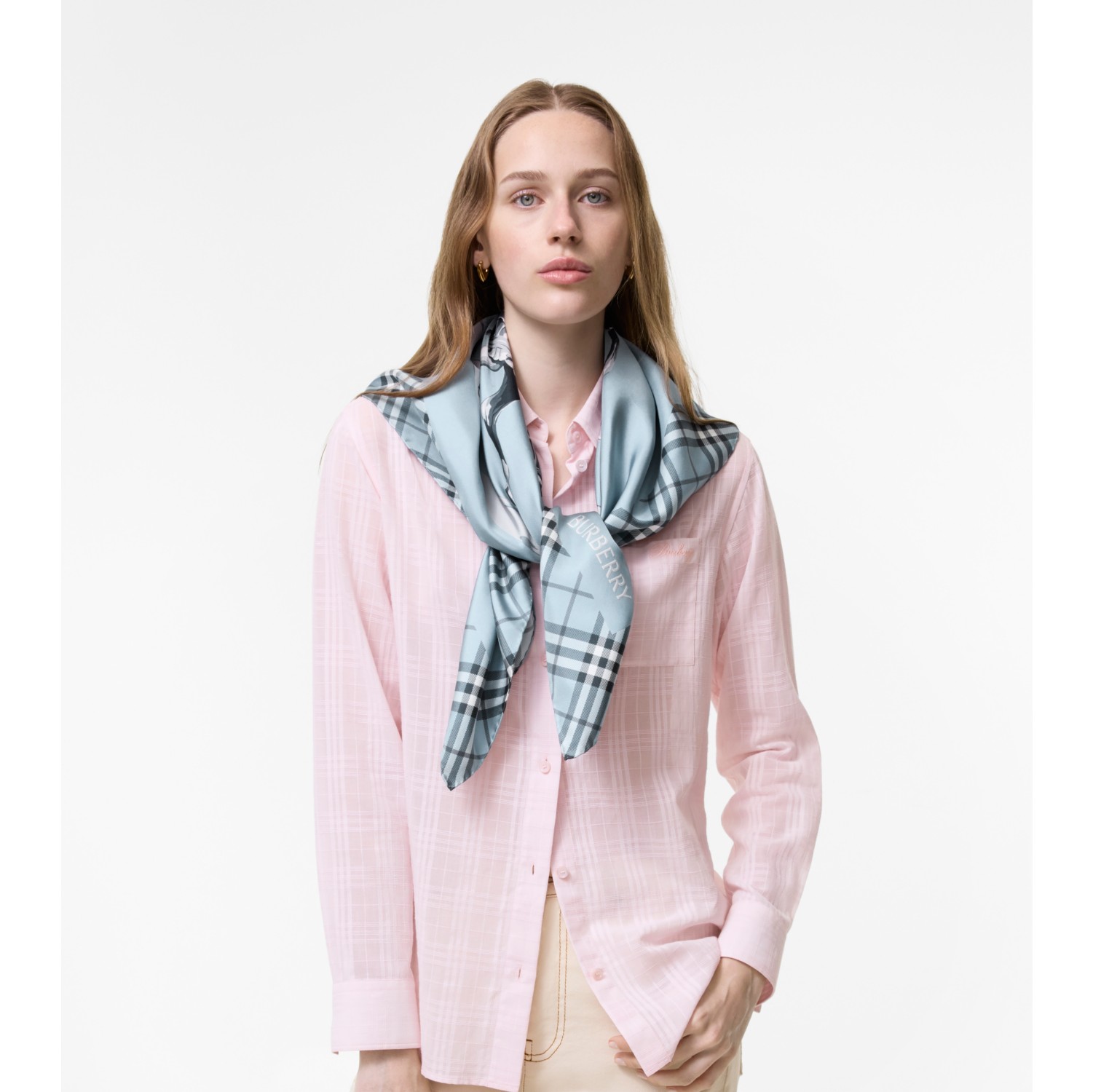 Archive Knight Silk Scarf in Bank blue | Burberry® Official