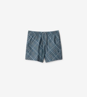 Check Swim Shorts in Pewter - Men | Burberry® Official