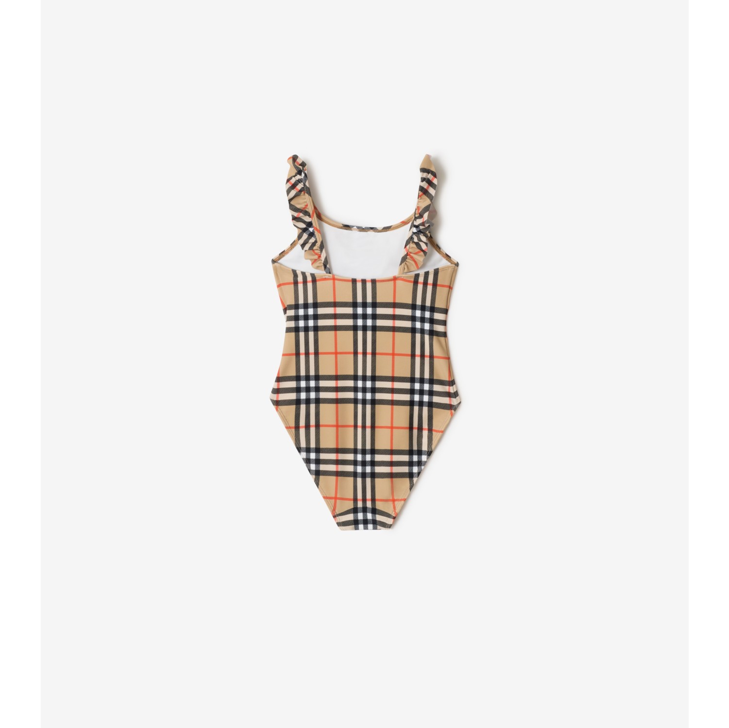 Costume da bagno con arricciature e finiture Check