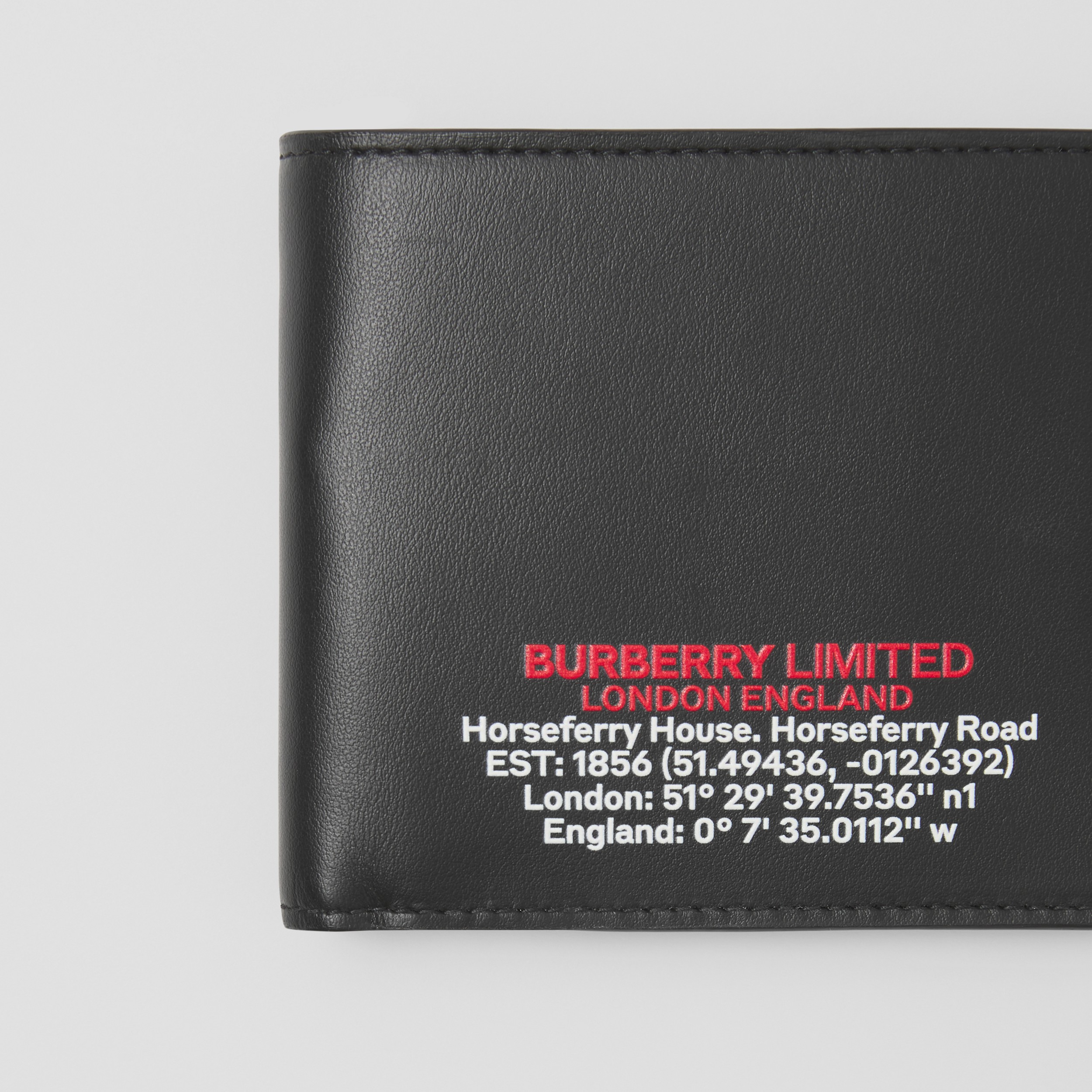 坐标印花双折钱夹国际版（官网独售） (黑色) - 男士 | Burberry® 博柏利官网 - 2