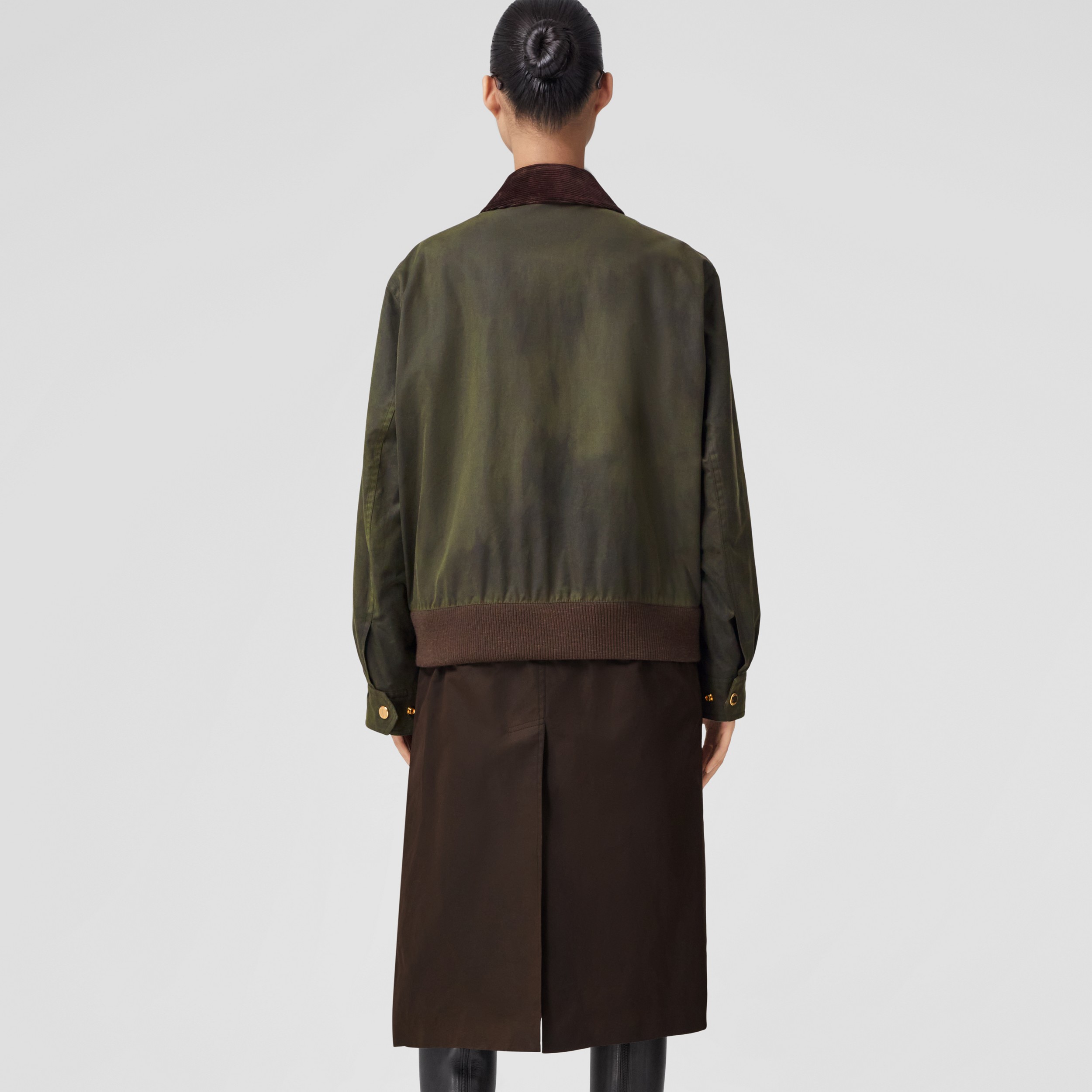 Manteau en coton ciré à zip distinctif avec gilet intérieur amovible (Marron Foncé) | Site officiel Burberry® - 3