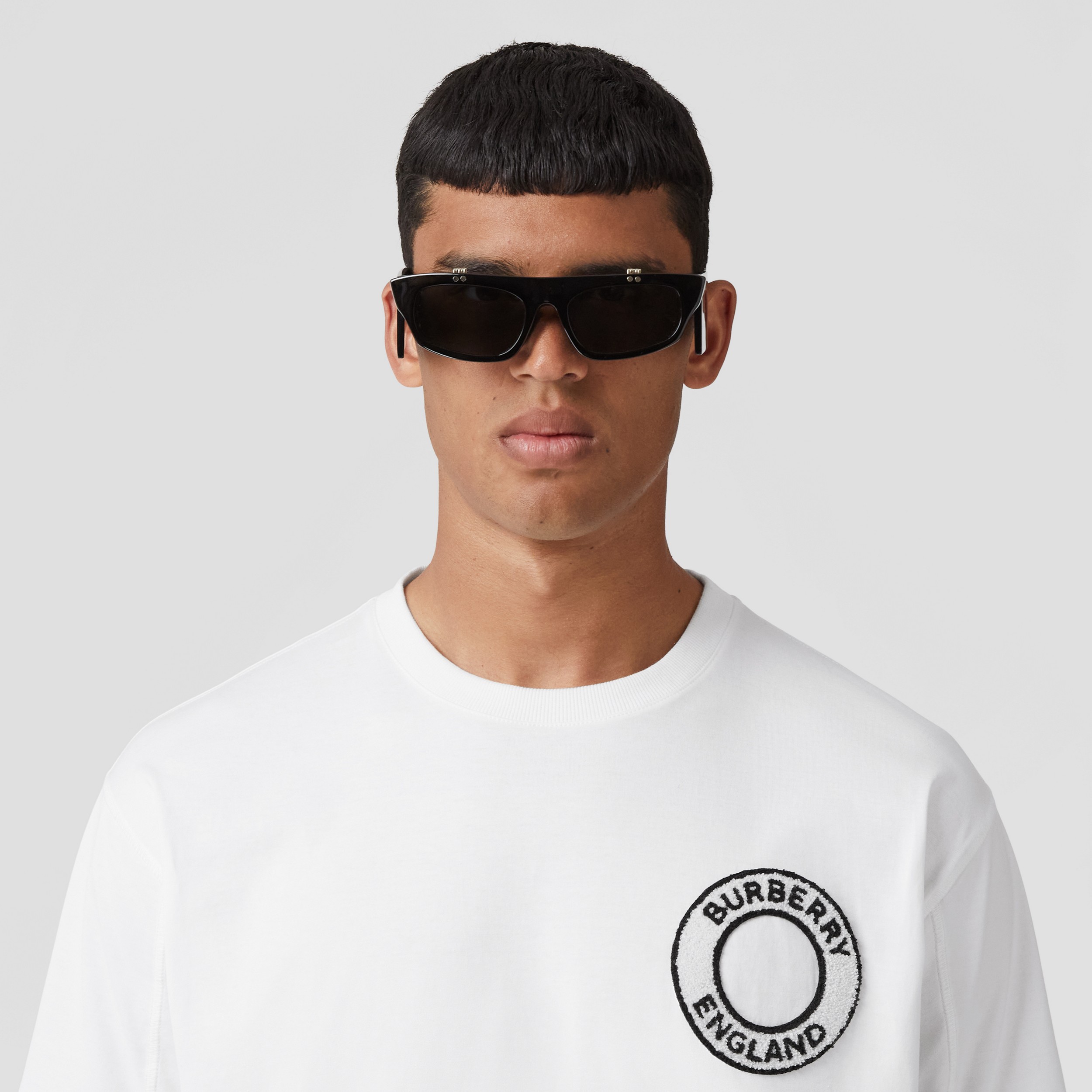 Logo Graphic Cotton T-shirt in White - Men | Burberry® Official - 2