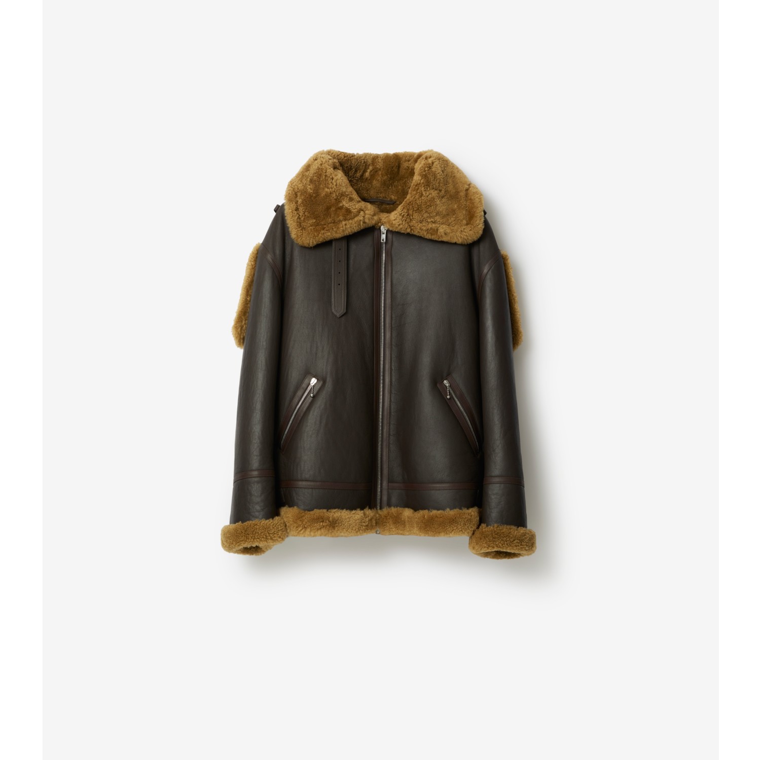 Burberry shearling bomber jacket mens on sale