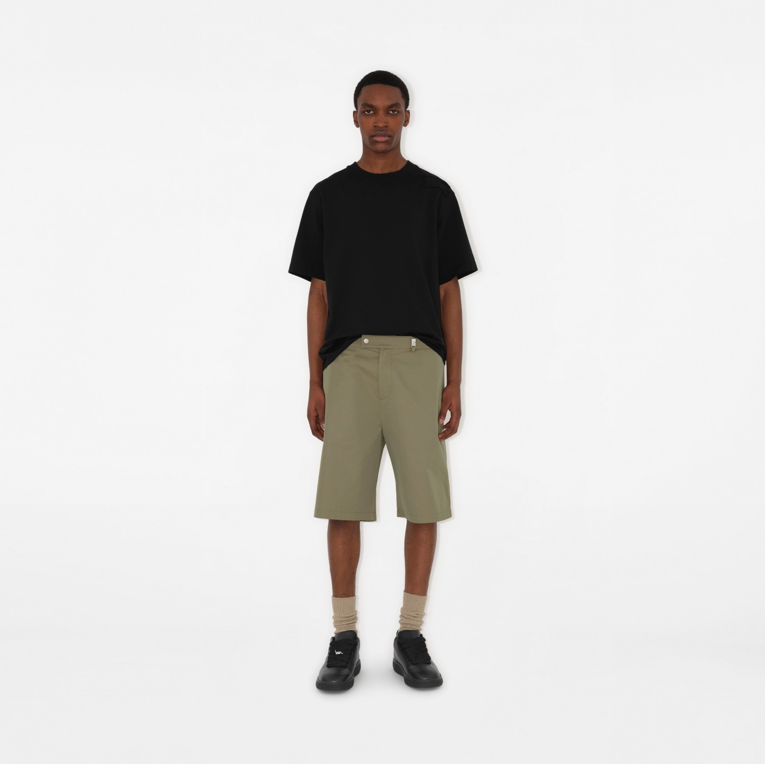 Cotton Chino Shorts in Tent - Men | Burberry® Official