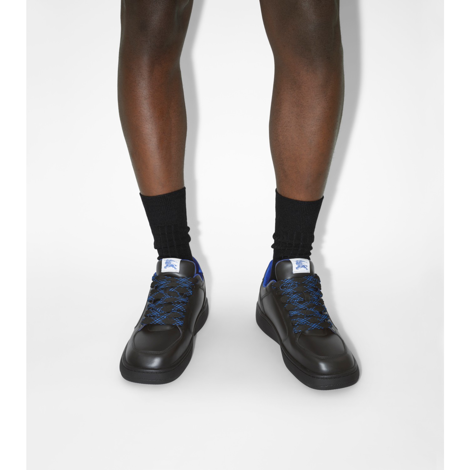 Leather Stock Sneakers in Black - Men | Burberry® Official
