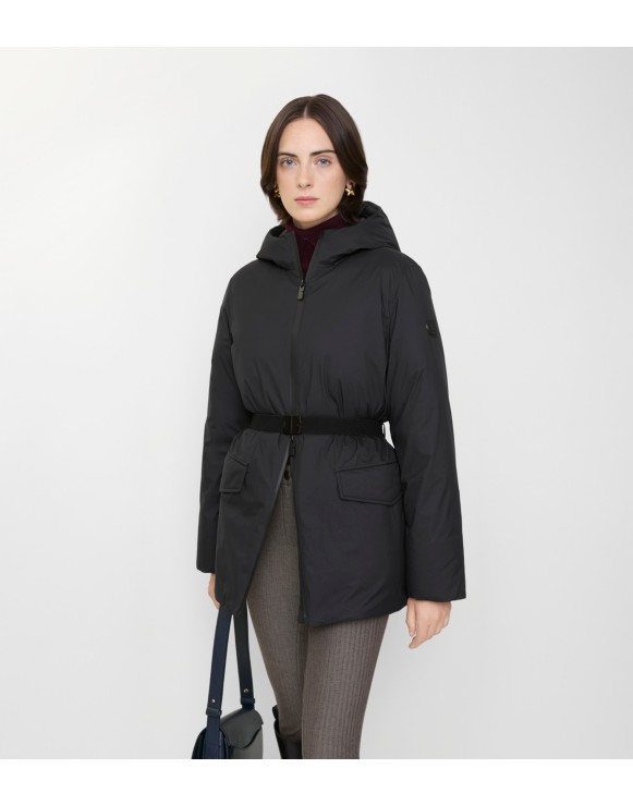Manteau court à capuche en nylon