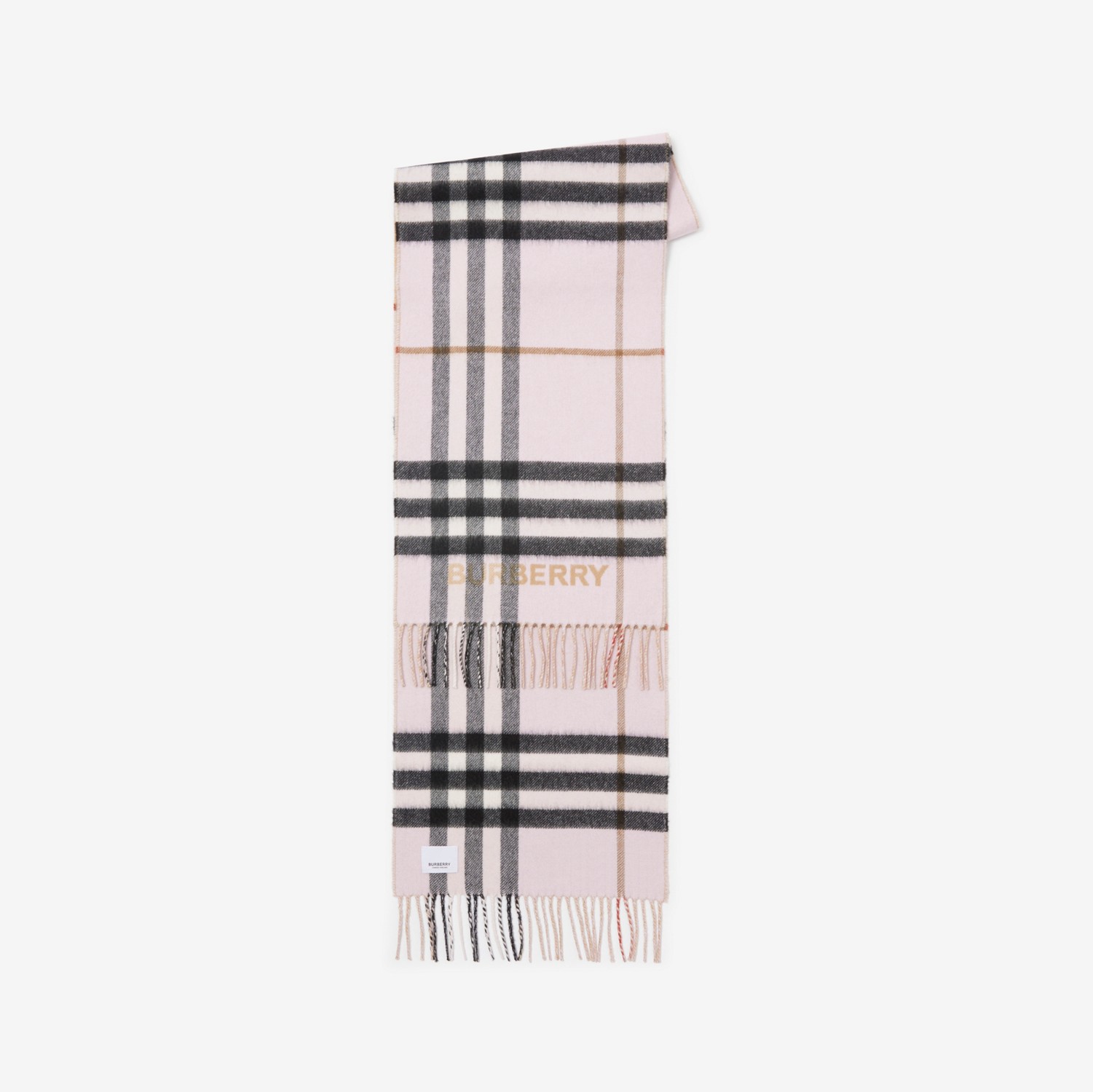 Contrast Check Cashmere Scarf in Archive Beige/candy Pink | Burberry® Official