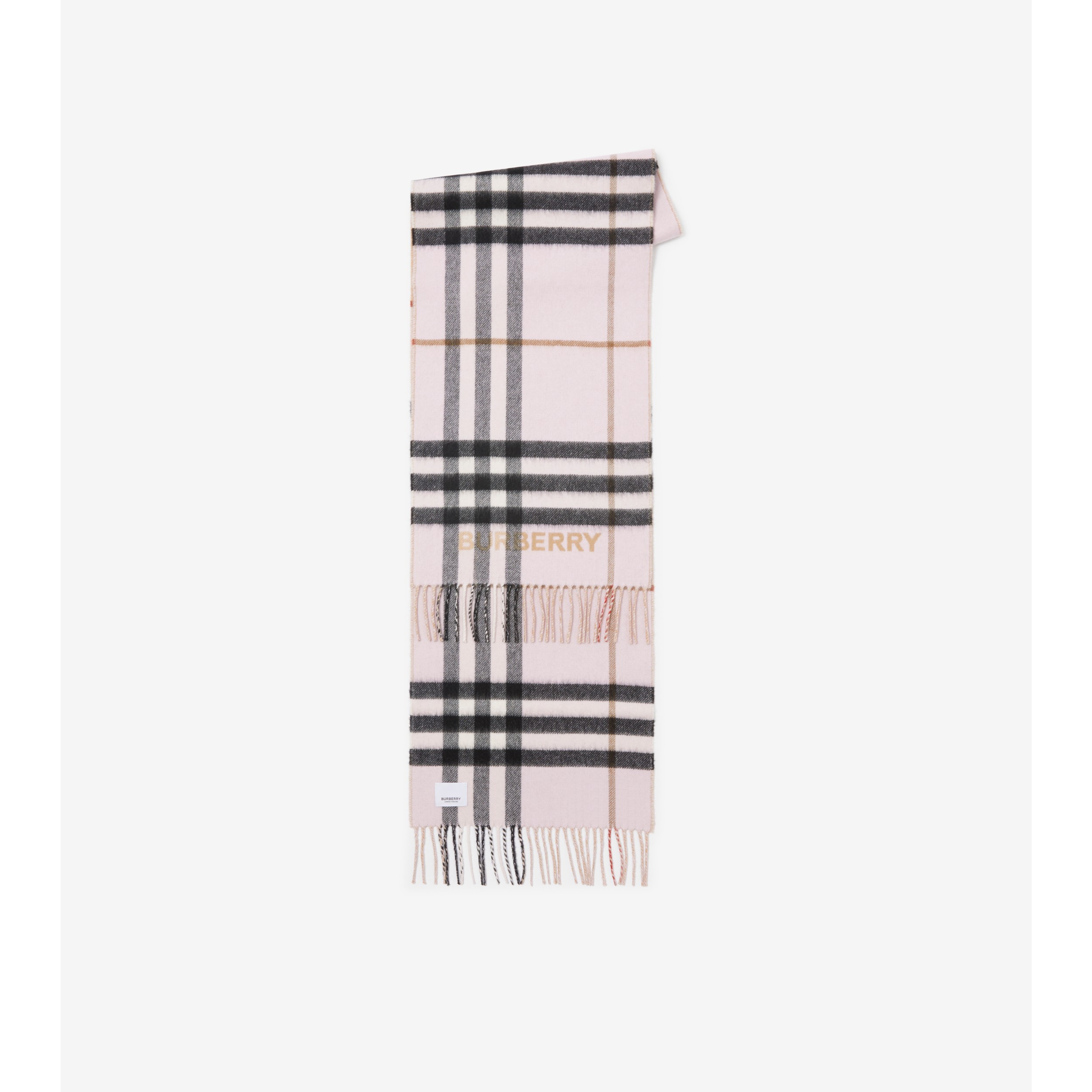 Contrast Check Cashmere Scarf in Archive Beige/candy Pink | Burberry®  Official