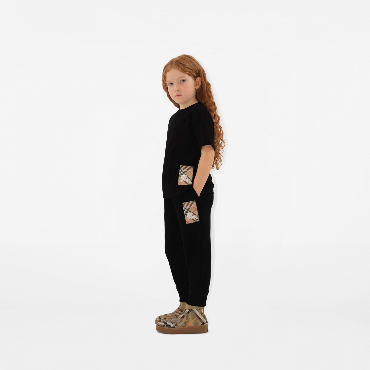 Check Label Cotton Jogging Pants in Black | Burberry® Official Check Label Cotton Jogging Pants in Black | Burberry® Official
