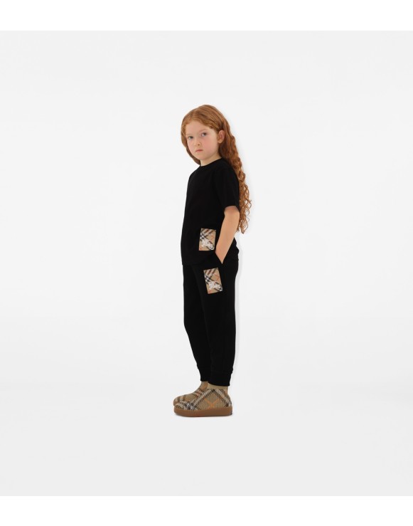 Pantalon de jogging en coton avec étiquette Check