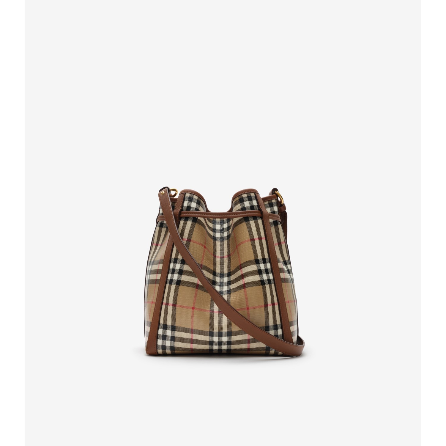 Small Check Bucket Bag in Archive beige - Women, Cotton | Burberry® Official