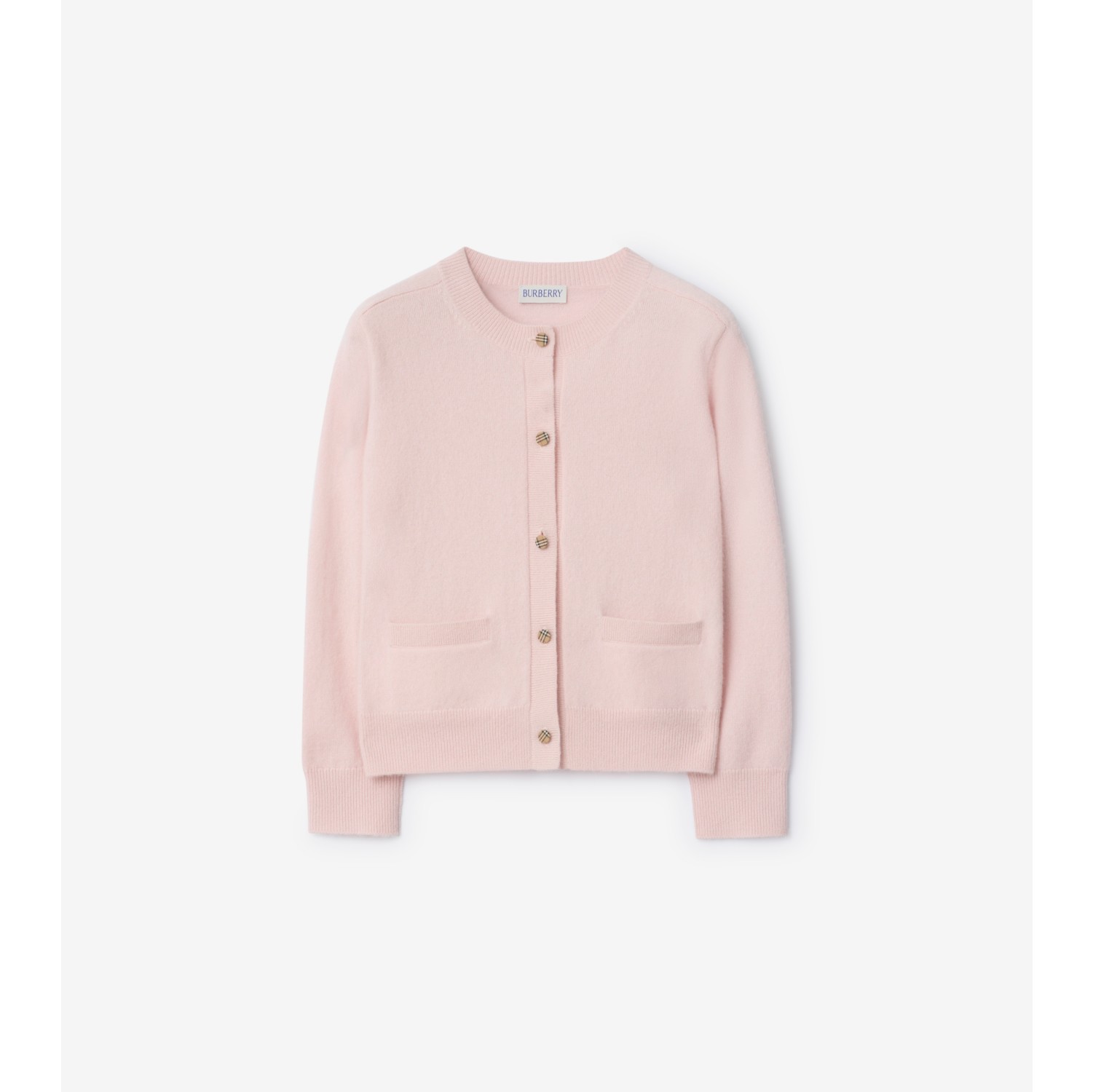 Check Patch Wool Cashmere Cardigan