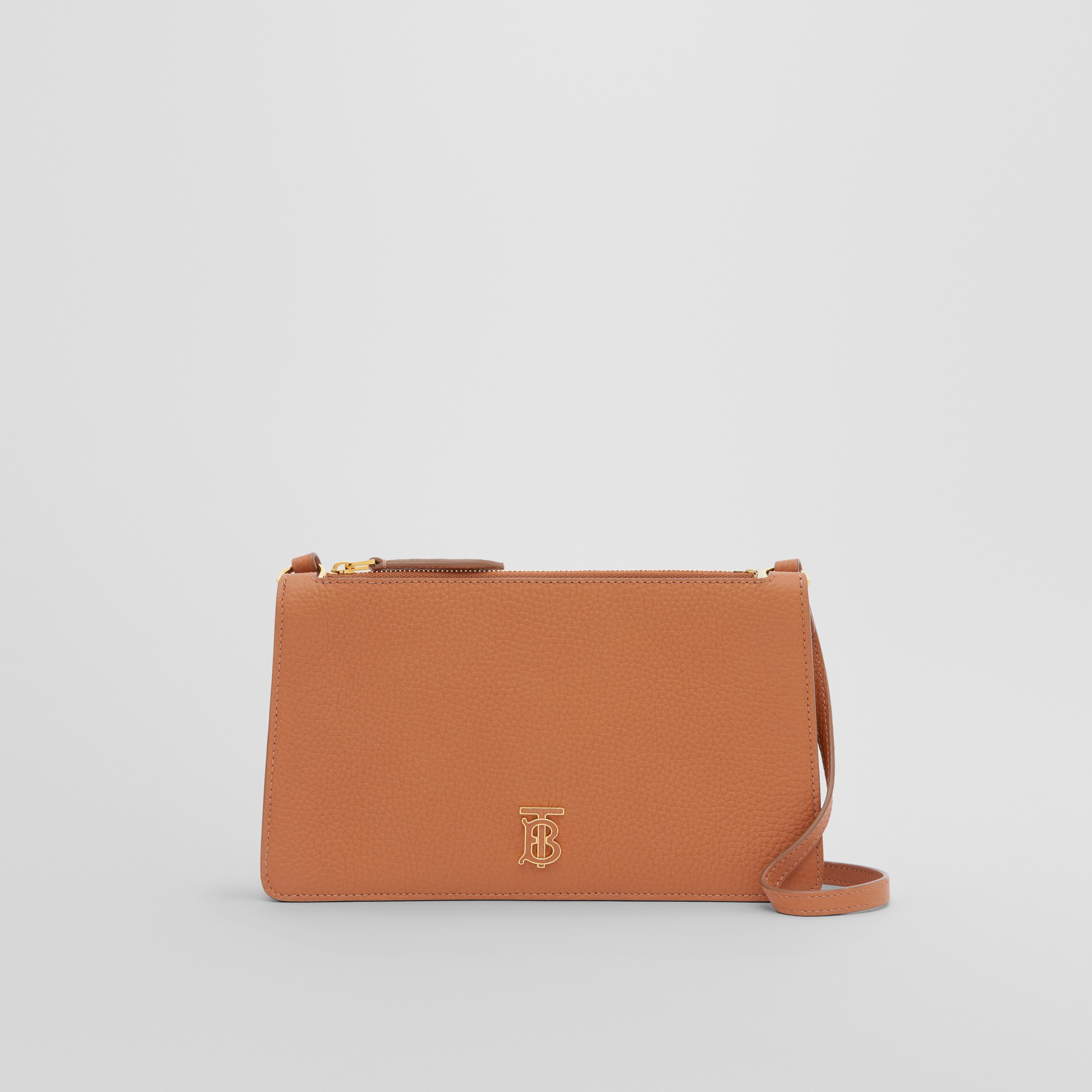 Grainy Leather Mini TB Shoulder Pouch in Warm Russet Brown - Women | Burberry® Official - 1
