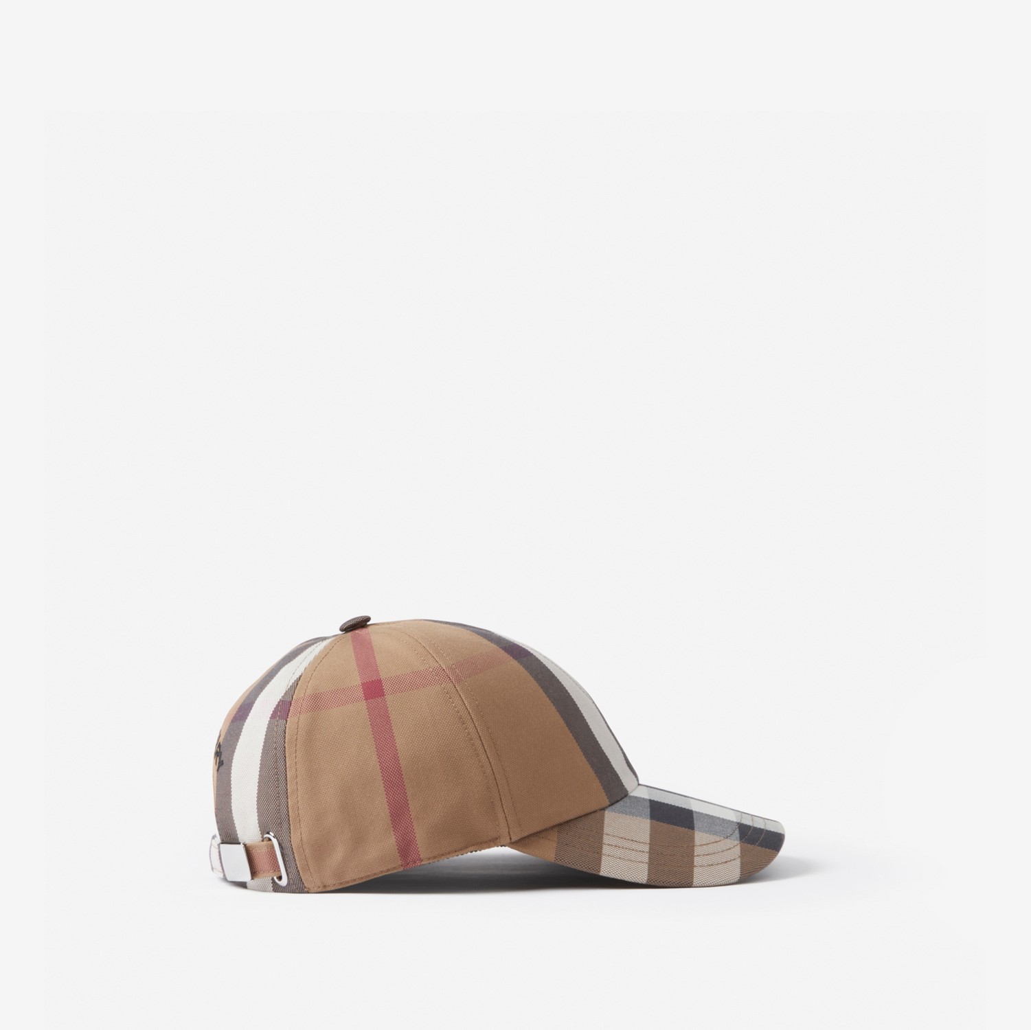 체크 코튼 야구 모자 (다크 버치 브라운) | Burberry®