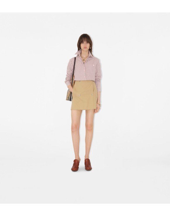 Bonded Gabardine Trench Mini Skirt
