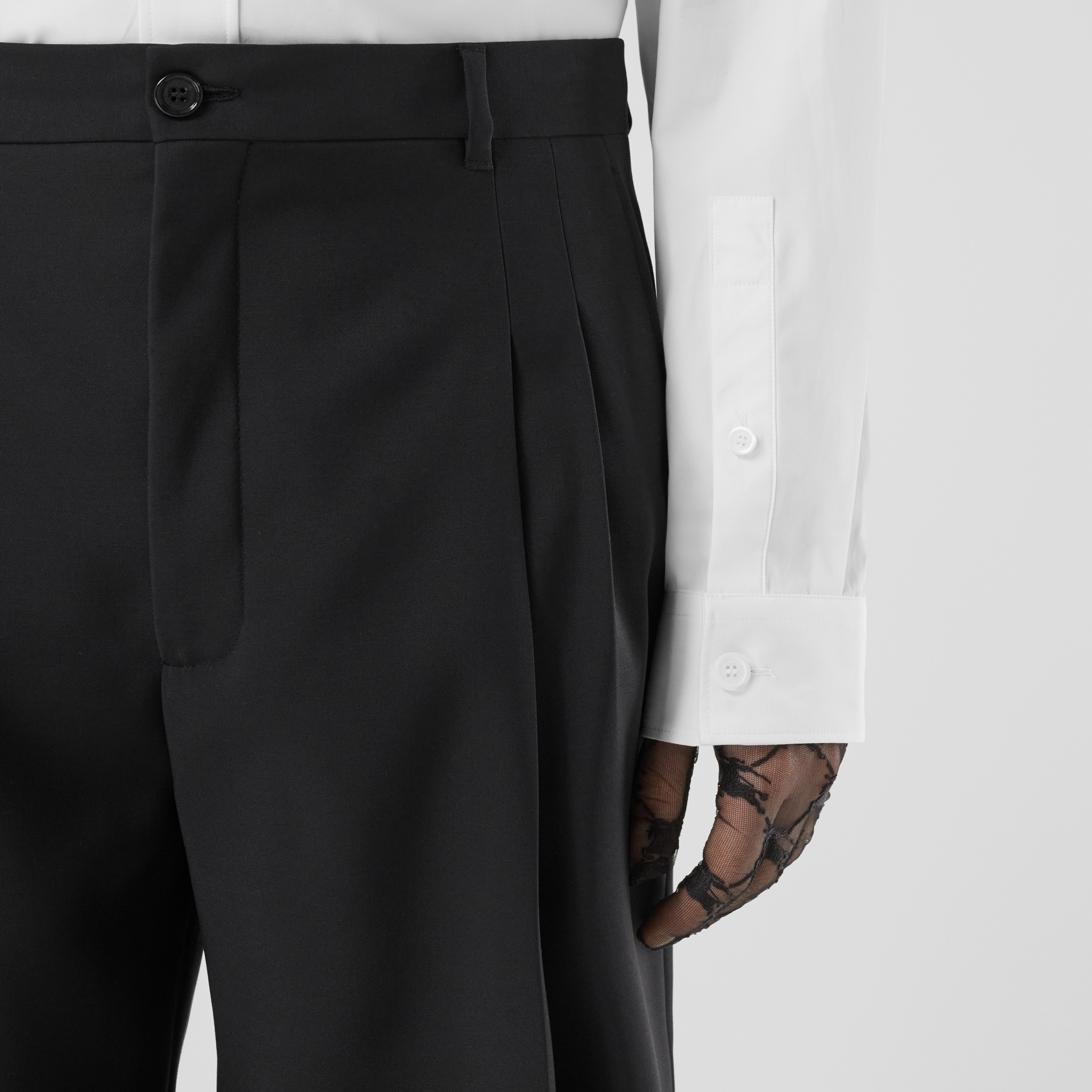 Press-stud Collar Cotton Poplin Shirt in White - Men | Burberry® Official - 4