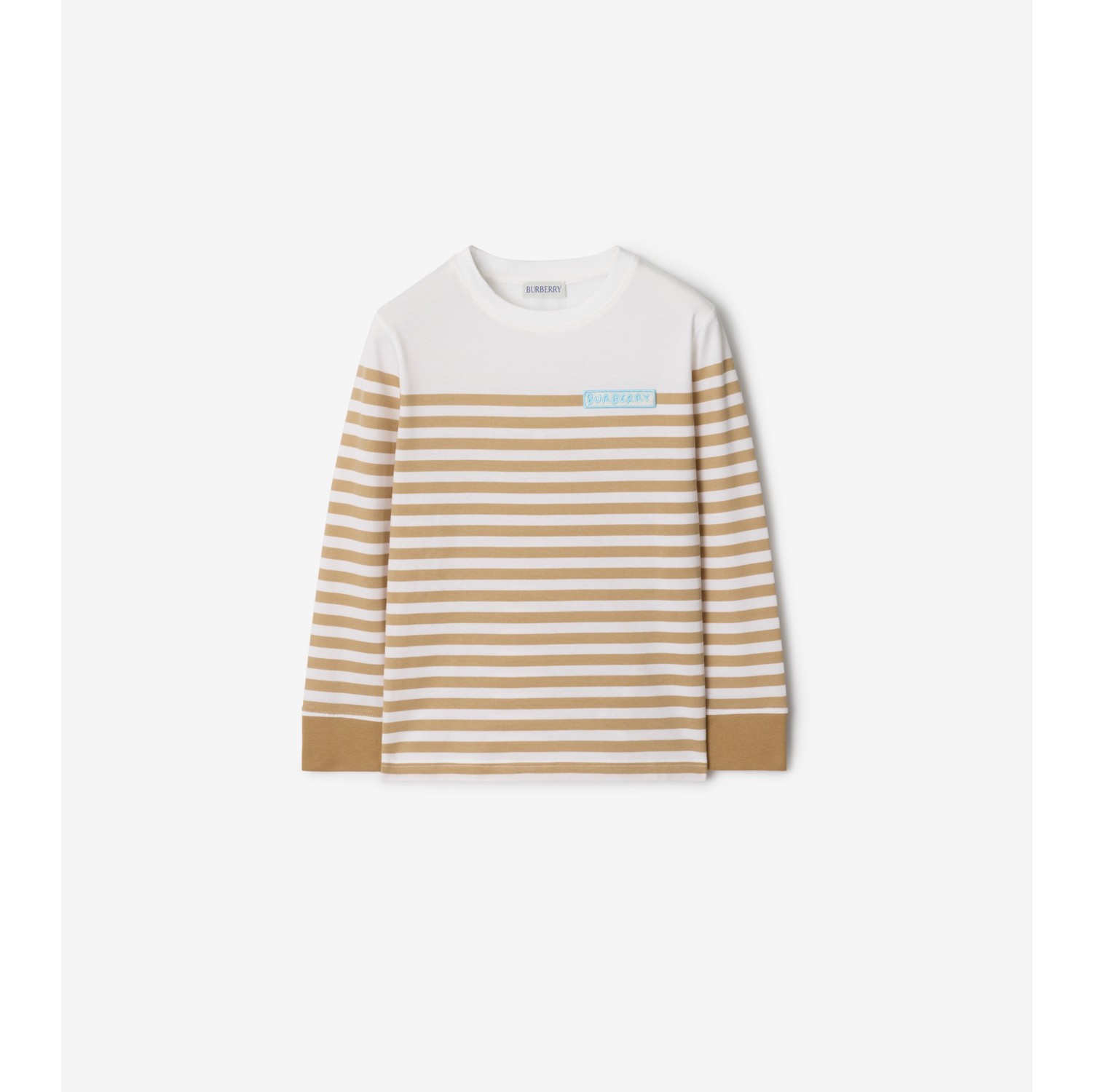 Long-sleeve Logo Stripe​ Cotton Top