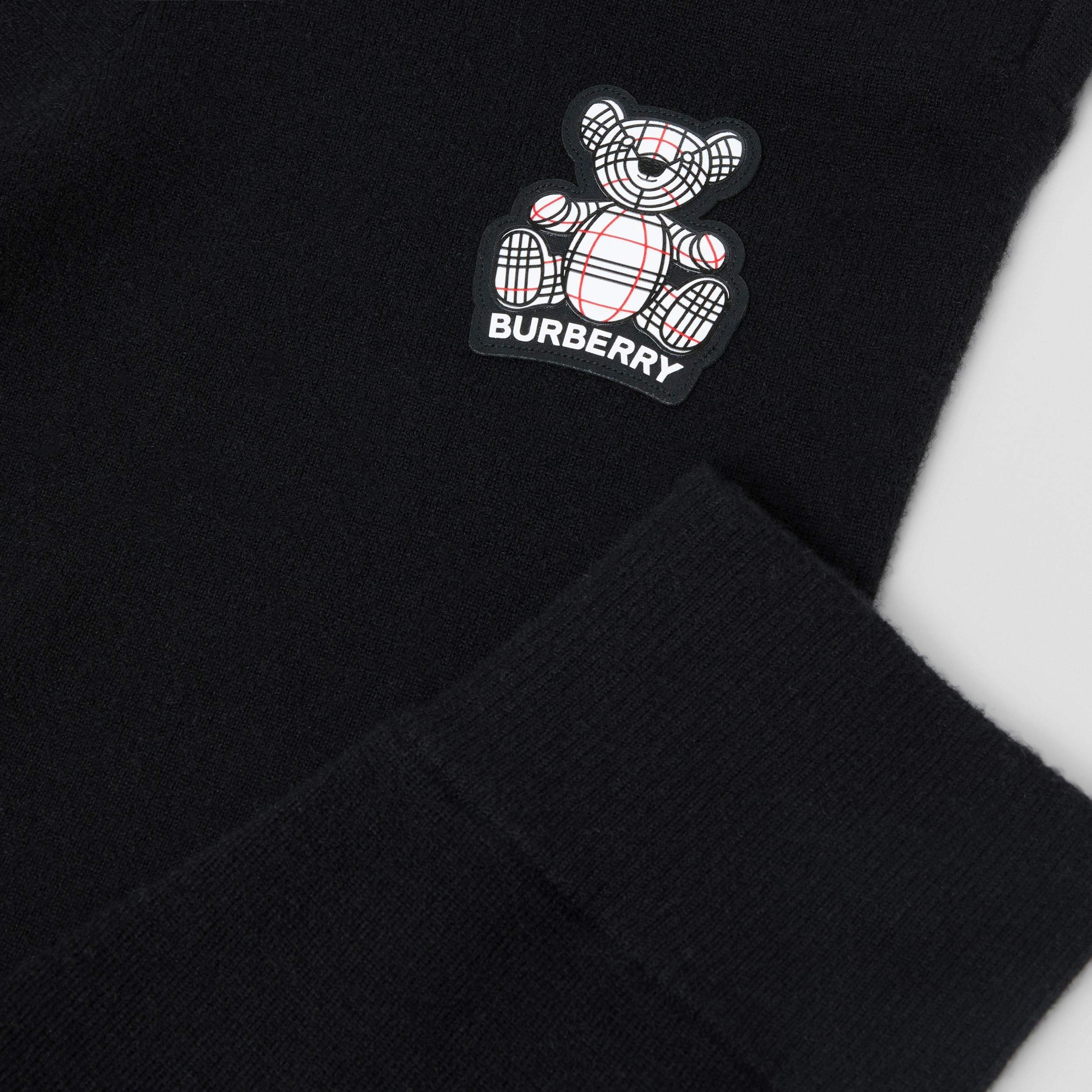 Thomas Bear Appliqué Cashmere Jogging Pants in Black | Burberry® Official - 2
