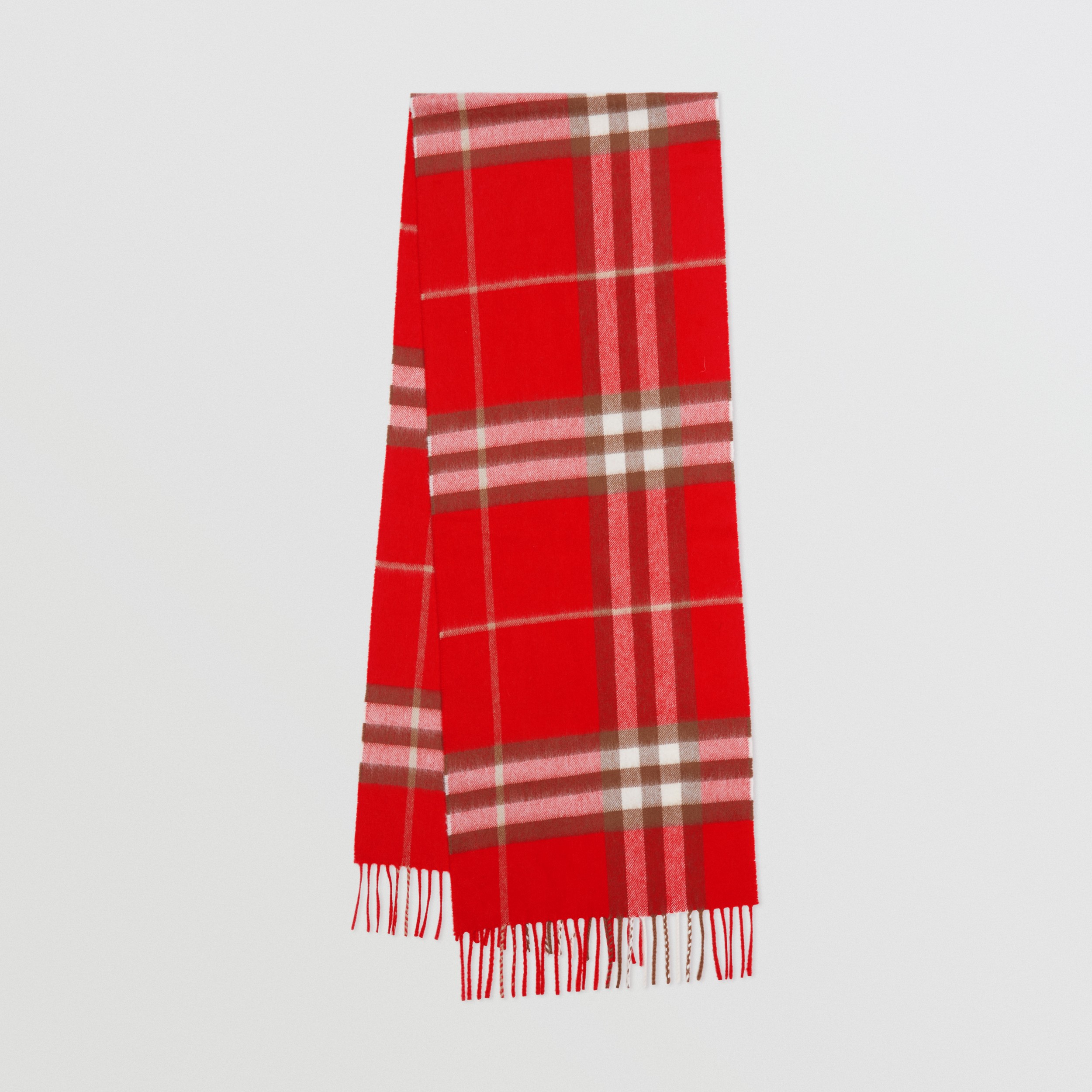 The Classic Check Cashmere Scarf in Red | Burberry® Official - 1
